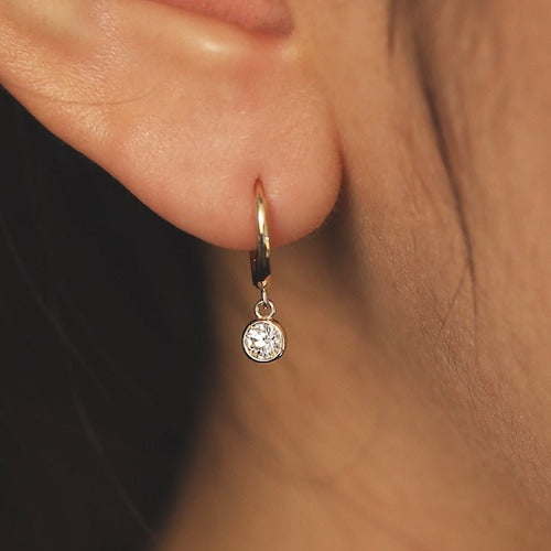 Meira T 14K White Gold Diamond Dangle Hoop Earrings  Bloomingdales