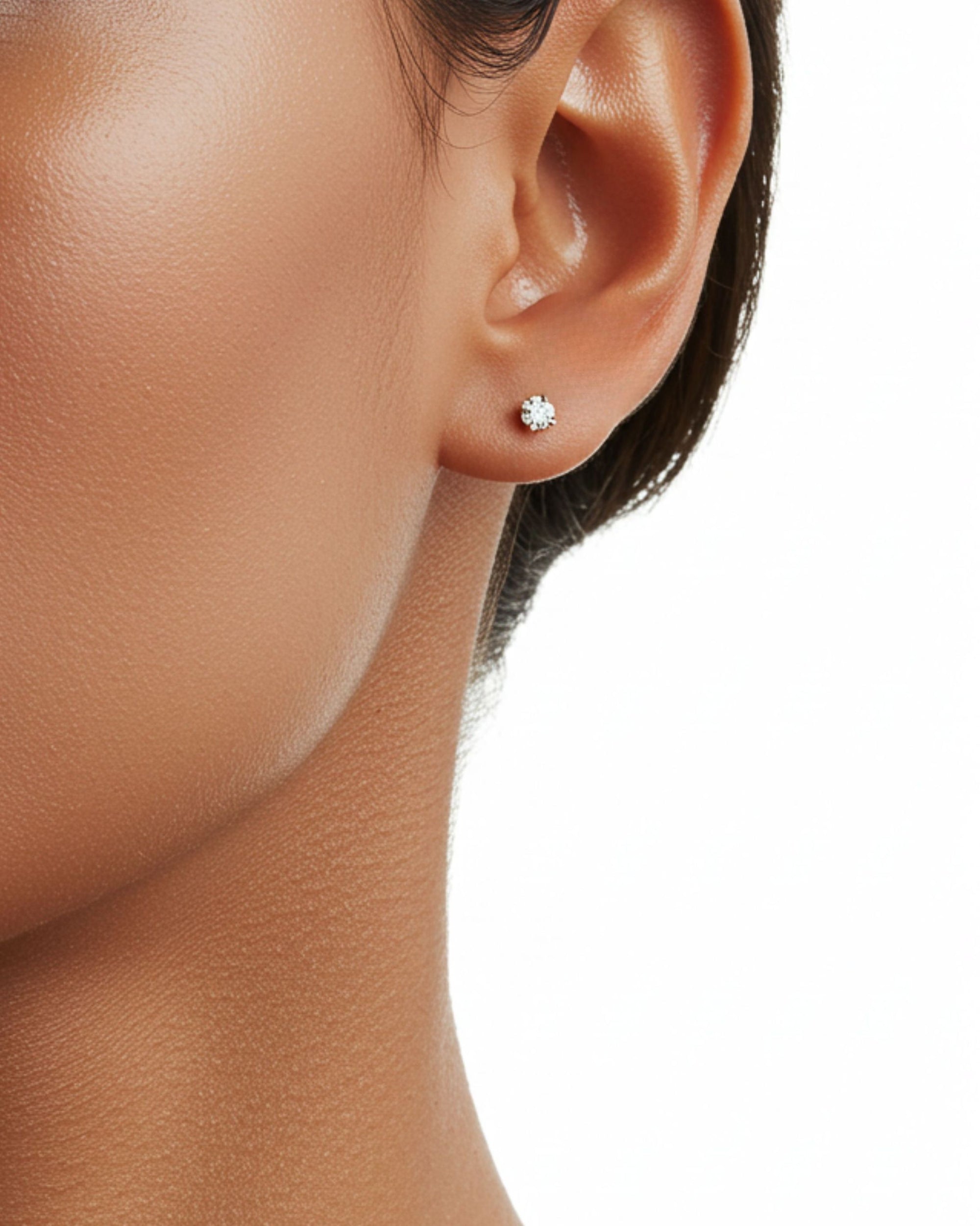 Louvre II Mini Diamond Stud Earrings 14k