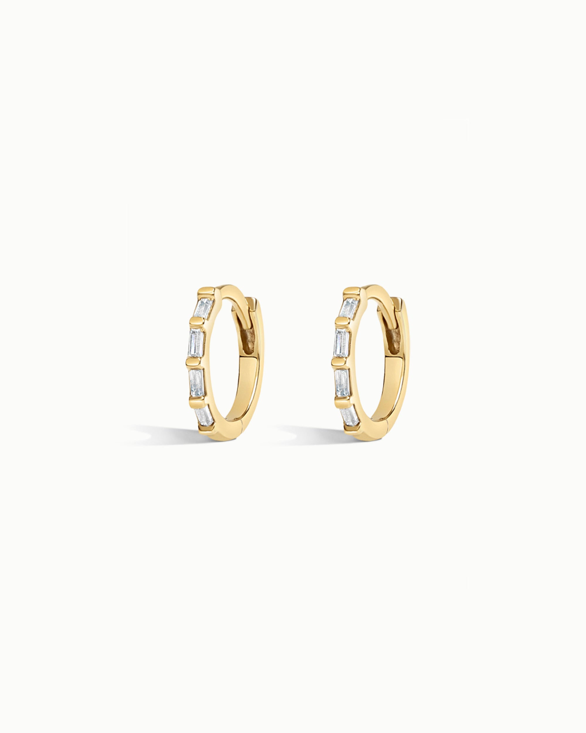 Cannes Festival Diamond Hoop Earrings 14k
