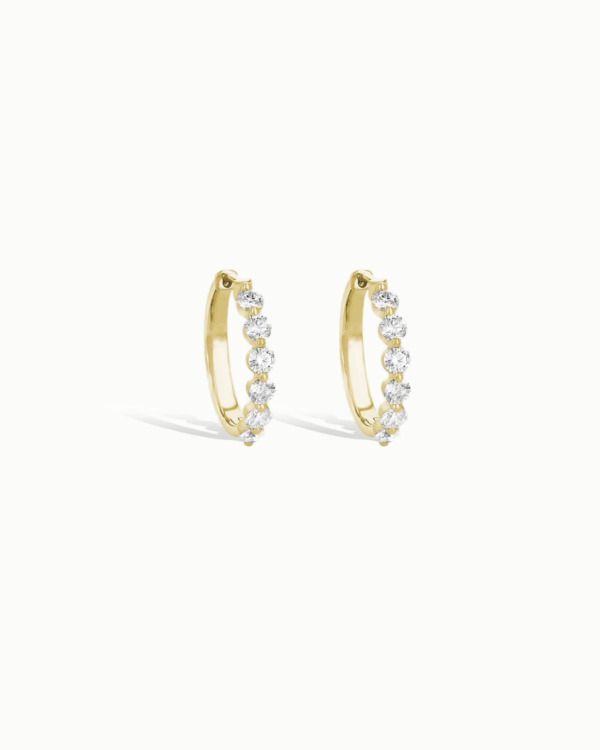 Paris Twilight Diamond Hoop Earrings 14k