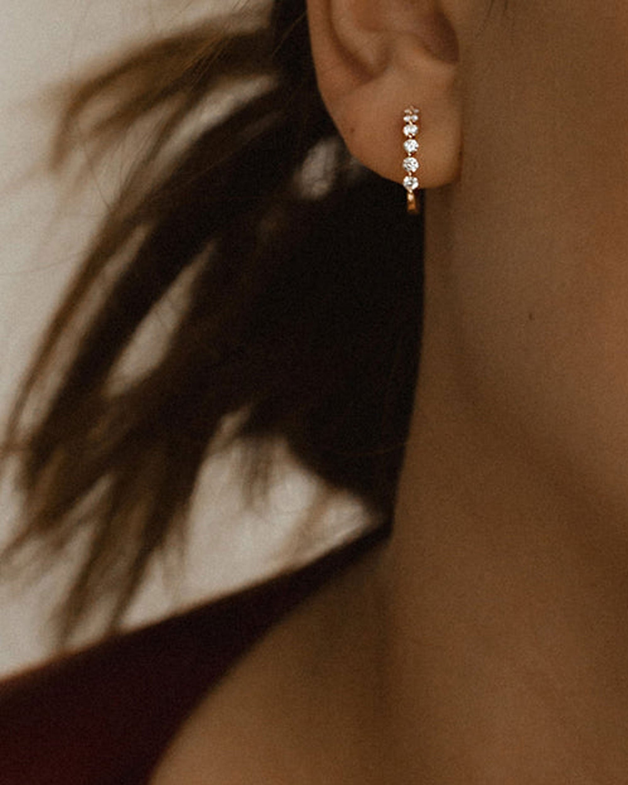 Paris Twilight Diamond Hoop Earrings 14k