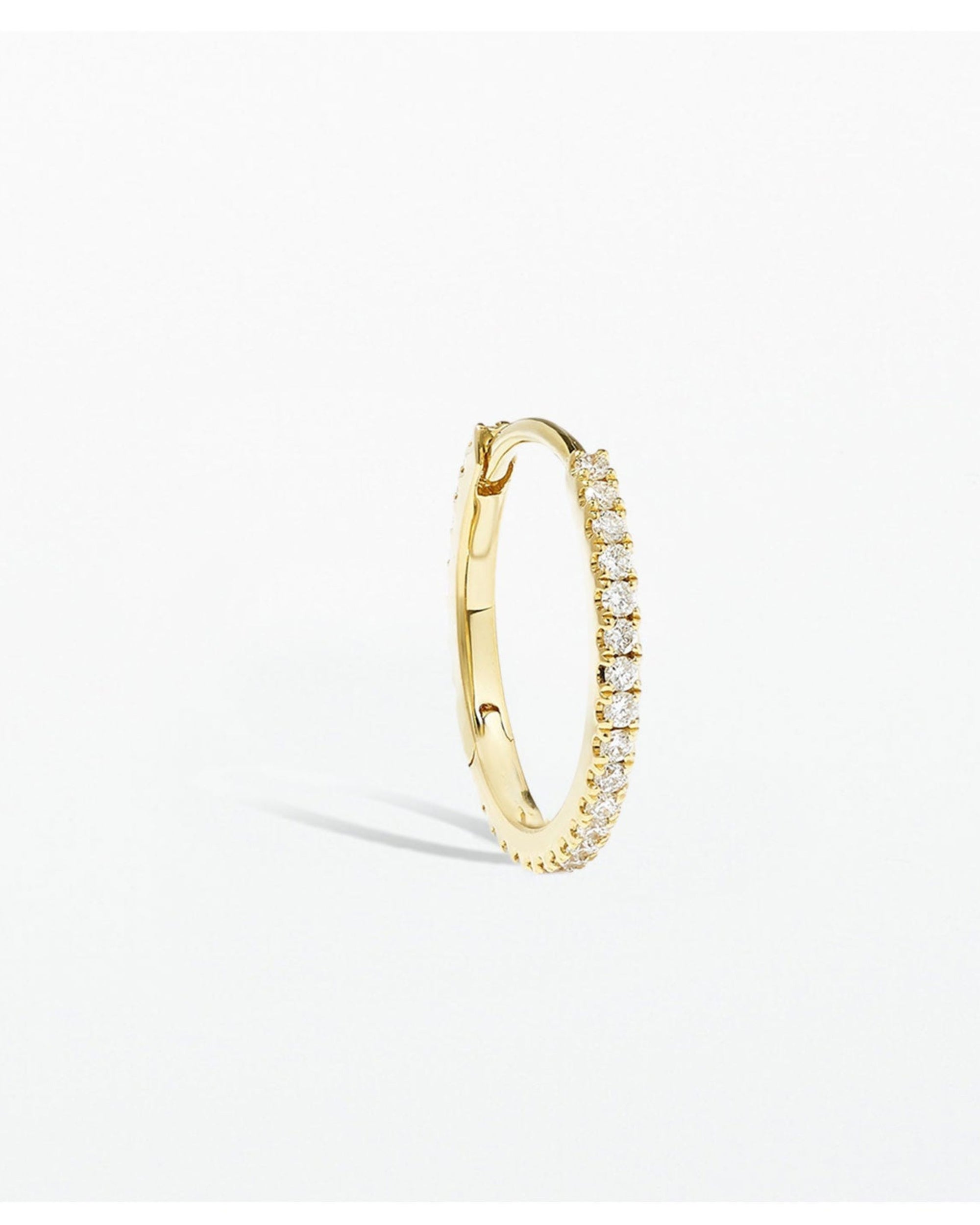 Rio Pave Diamond No. 2 Midi Hoop Earrings 12mm 14k