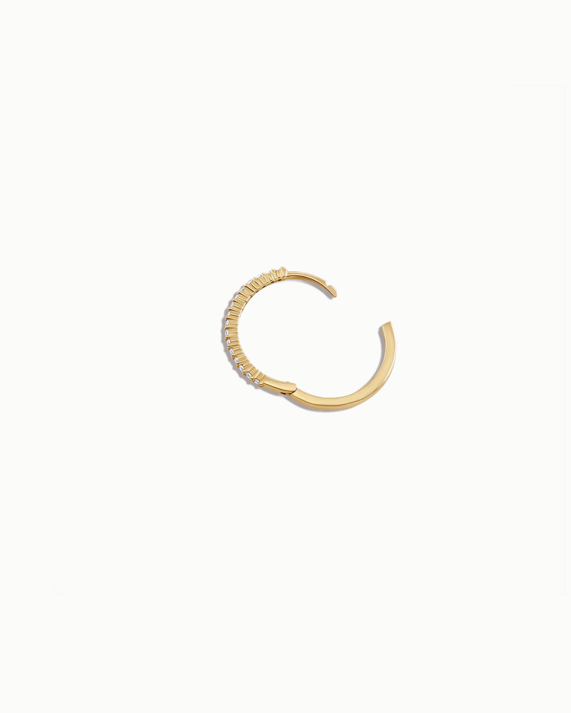Rio Pave Diamond No. 3 Grande Hoop Earrings 15mm 14k