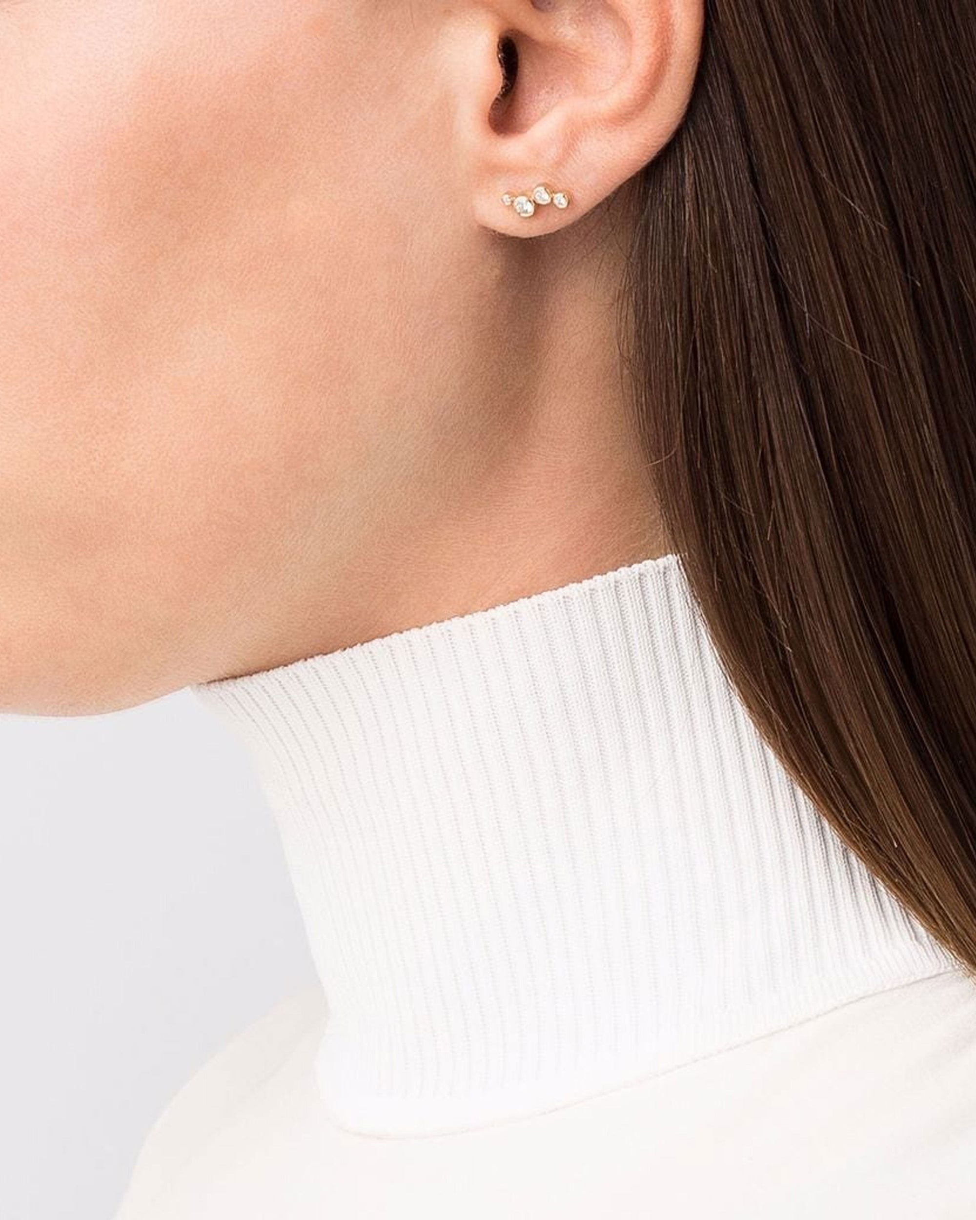 Clubhouse Diamond Stud Earrings 14k