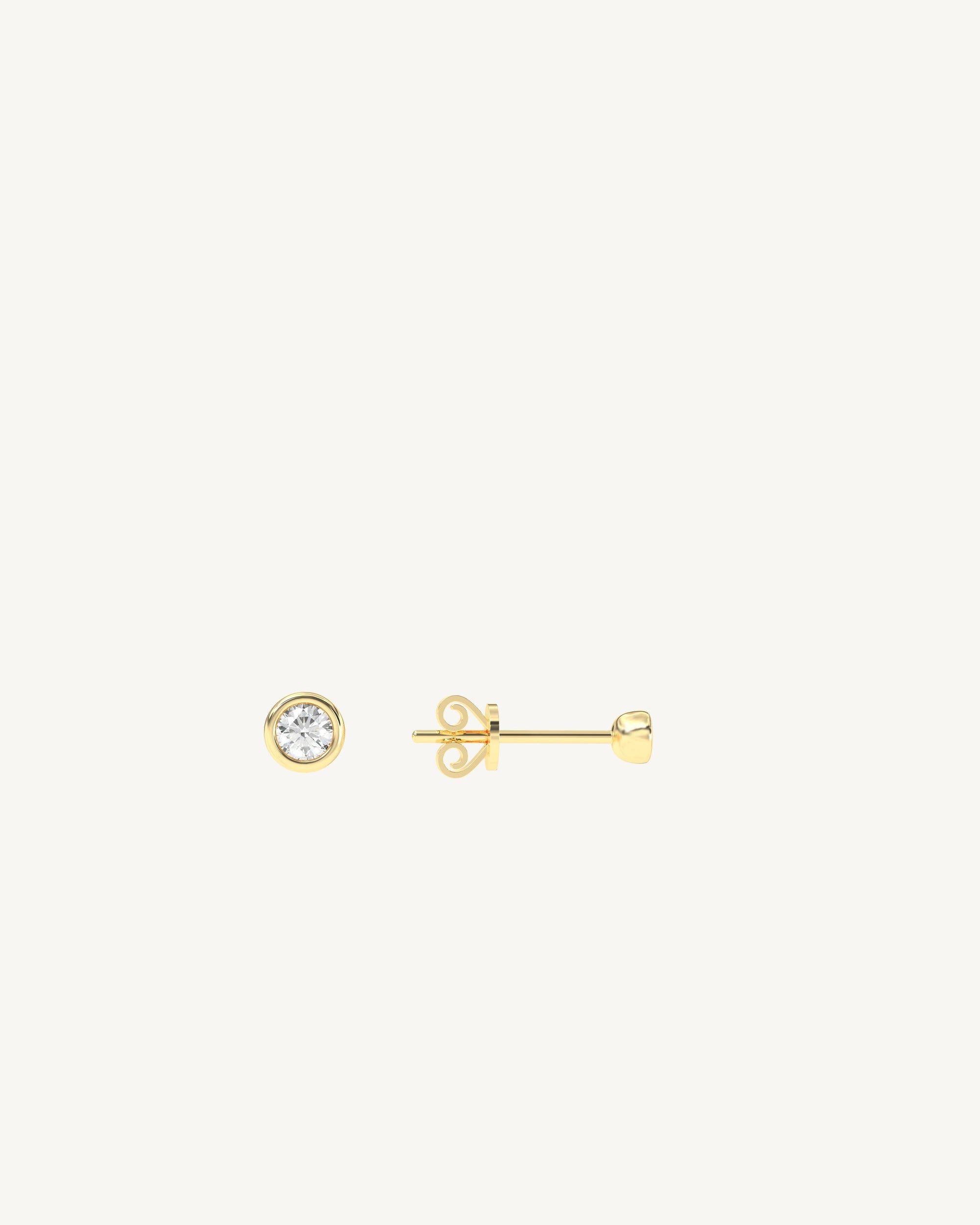 Soleil No. 2 Diamond Mini Stud Earrings 14k