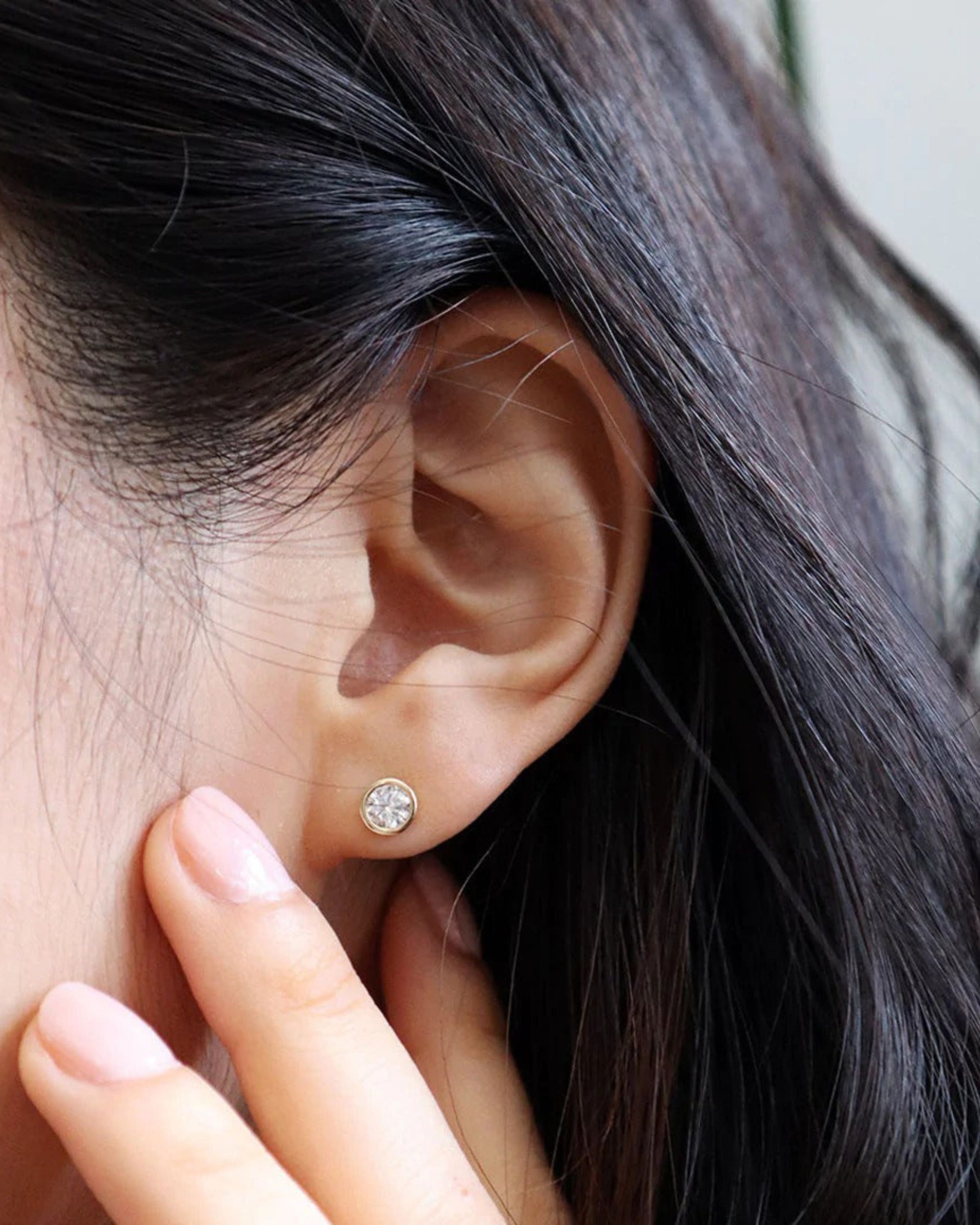 Soleil No. 4 Diamond Midi Stud Earrings 14k