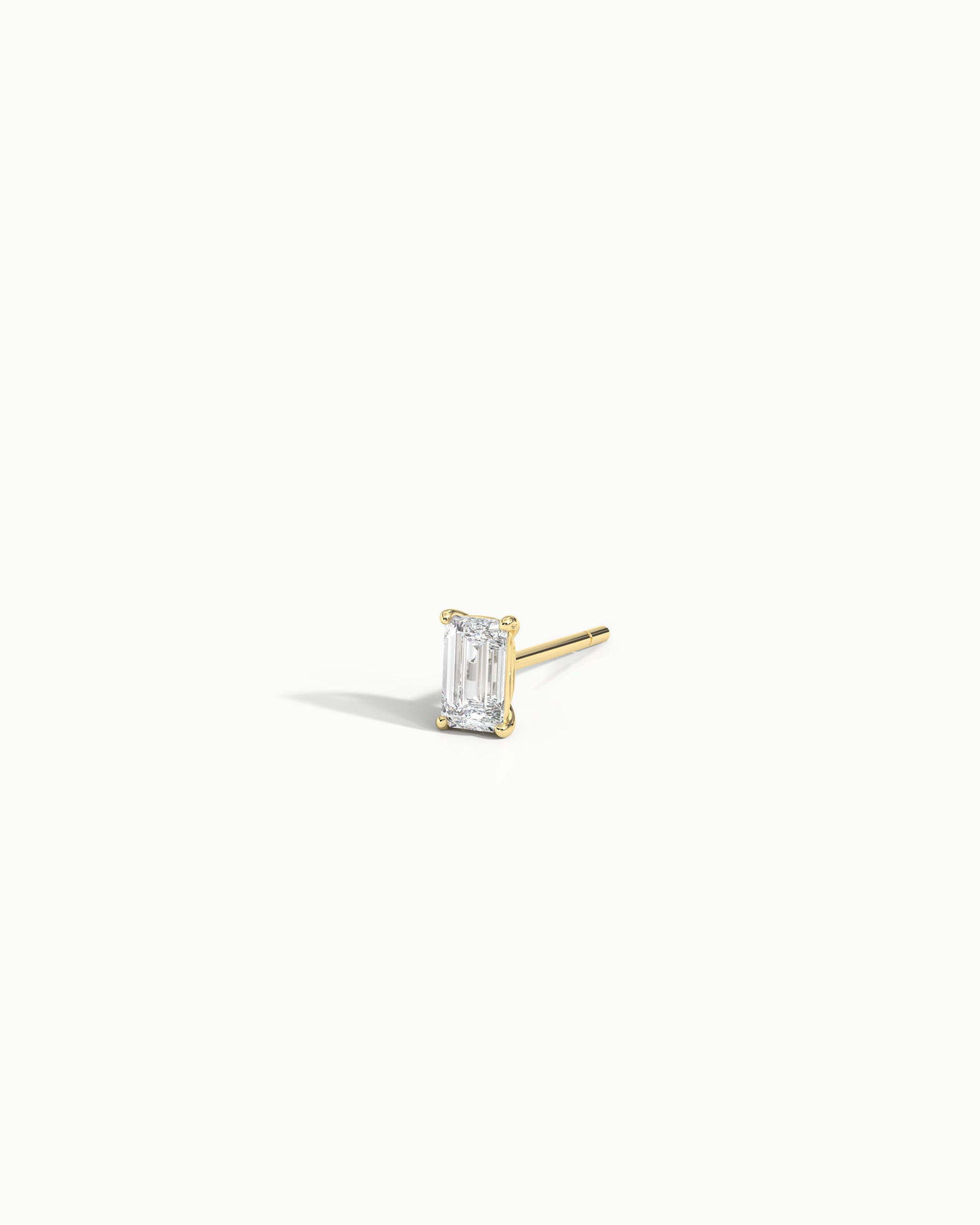 Linea Emerald Diamond Stud Earrings 14k