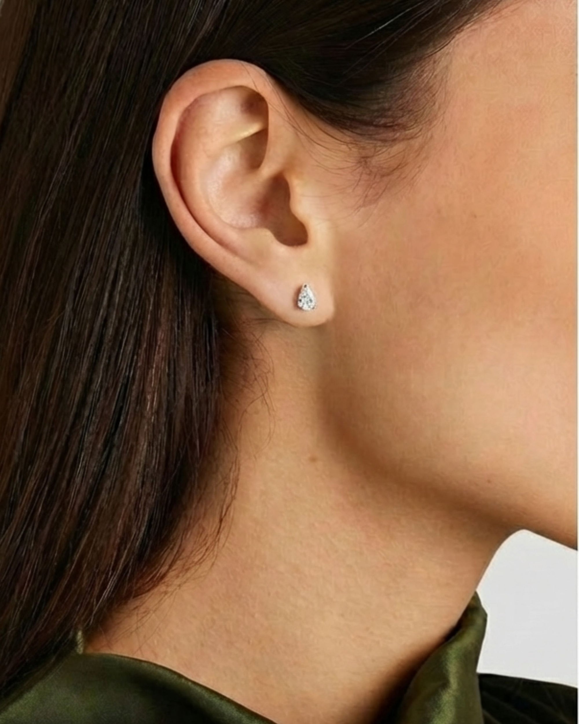 Linea Pear Diamond Stud Earrings 14k (1ct twt)