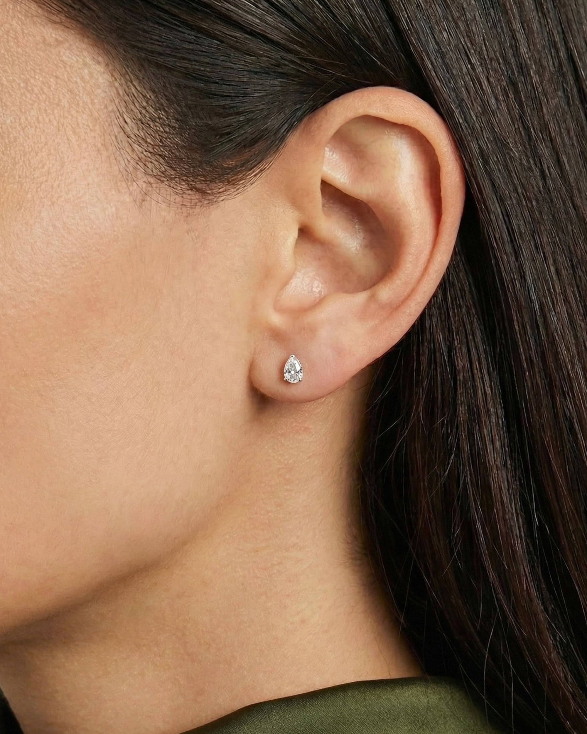 Linea Pear Diamond Stud Earrings 14k (1ct twt)
