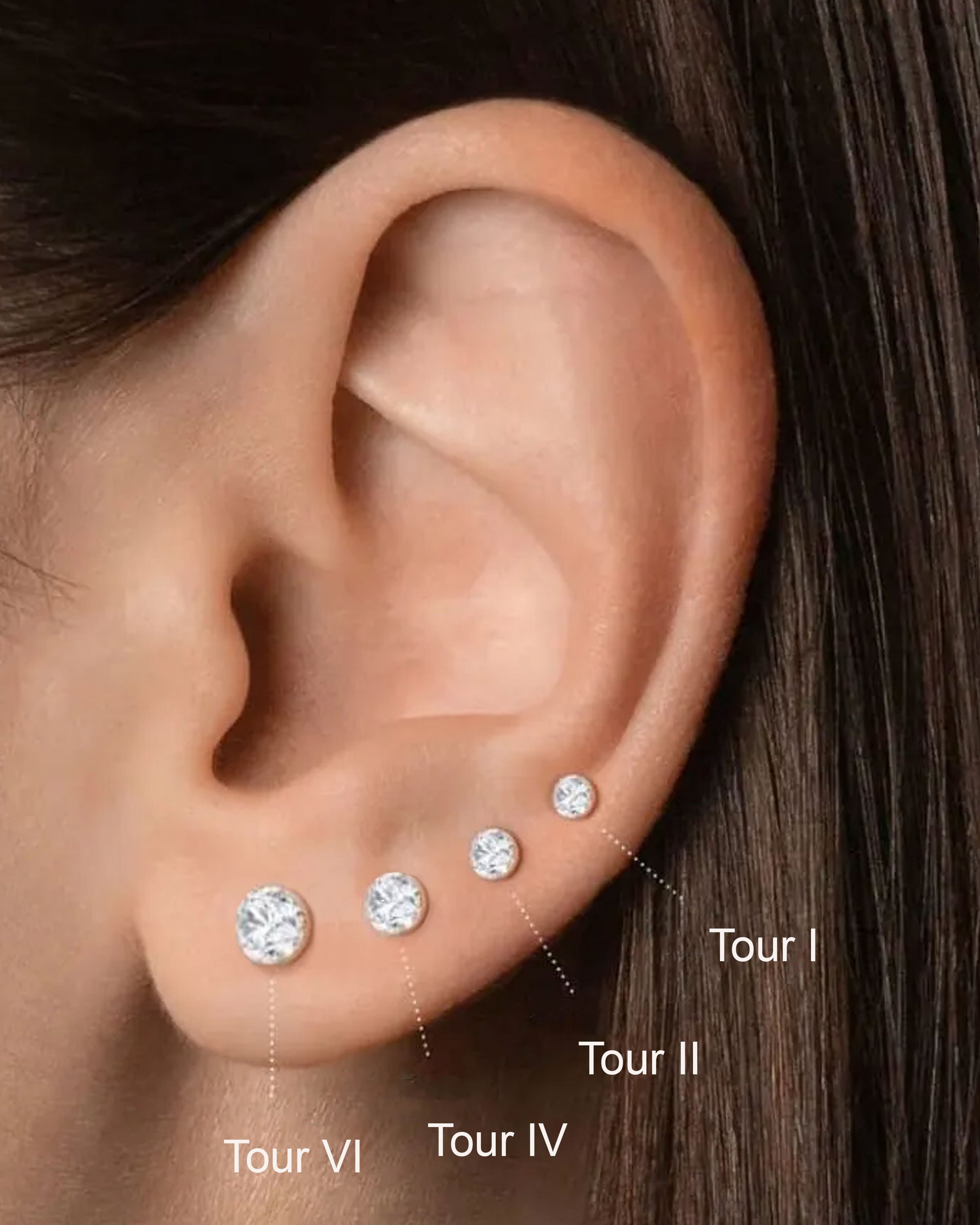 Louvre II Mini Diamond Stud Earrings 14k
