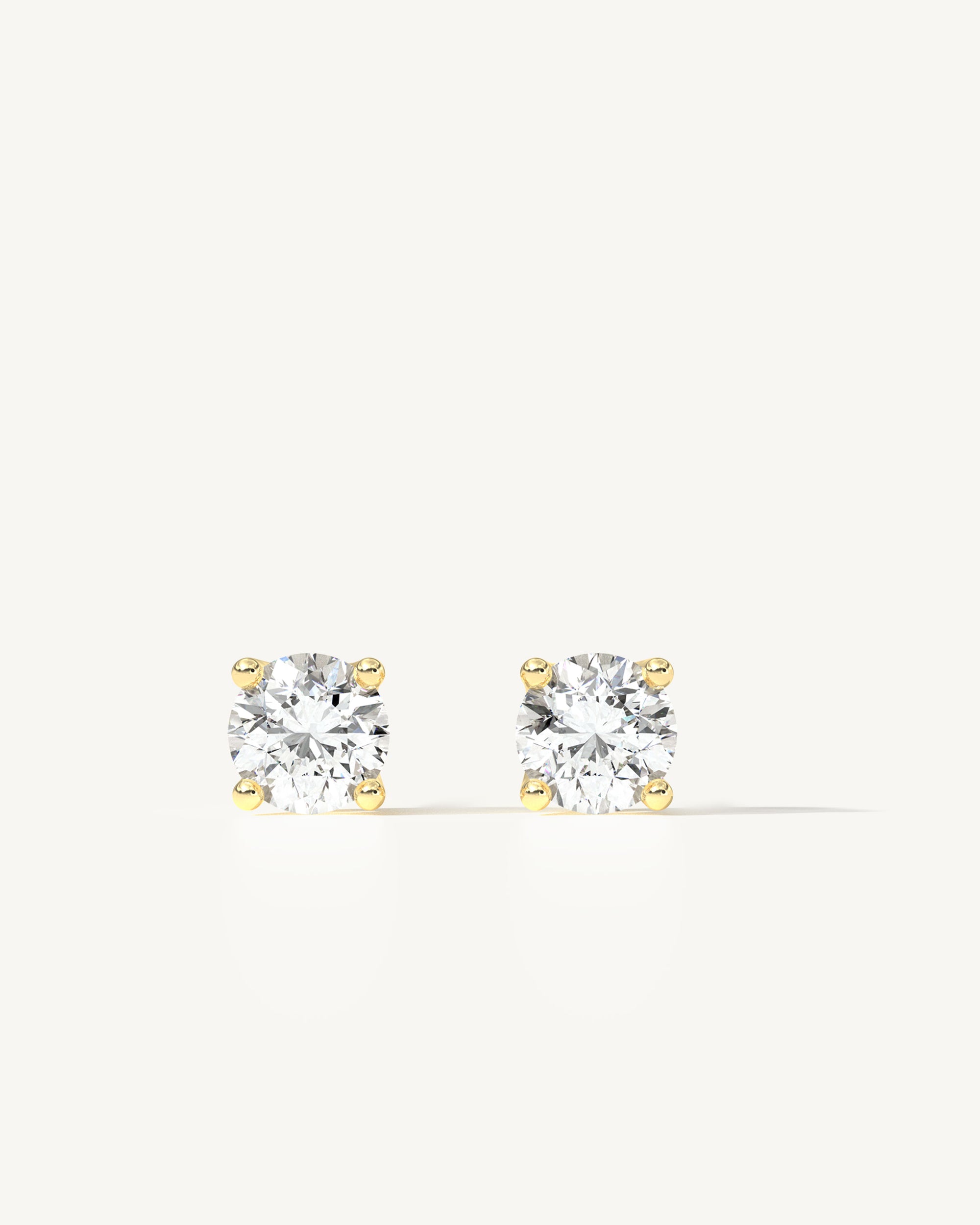 Louvre II Mini Diamond Stud Earrings 14k