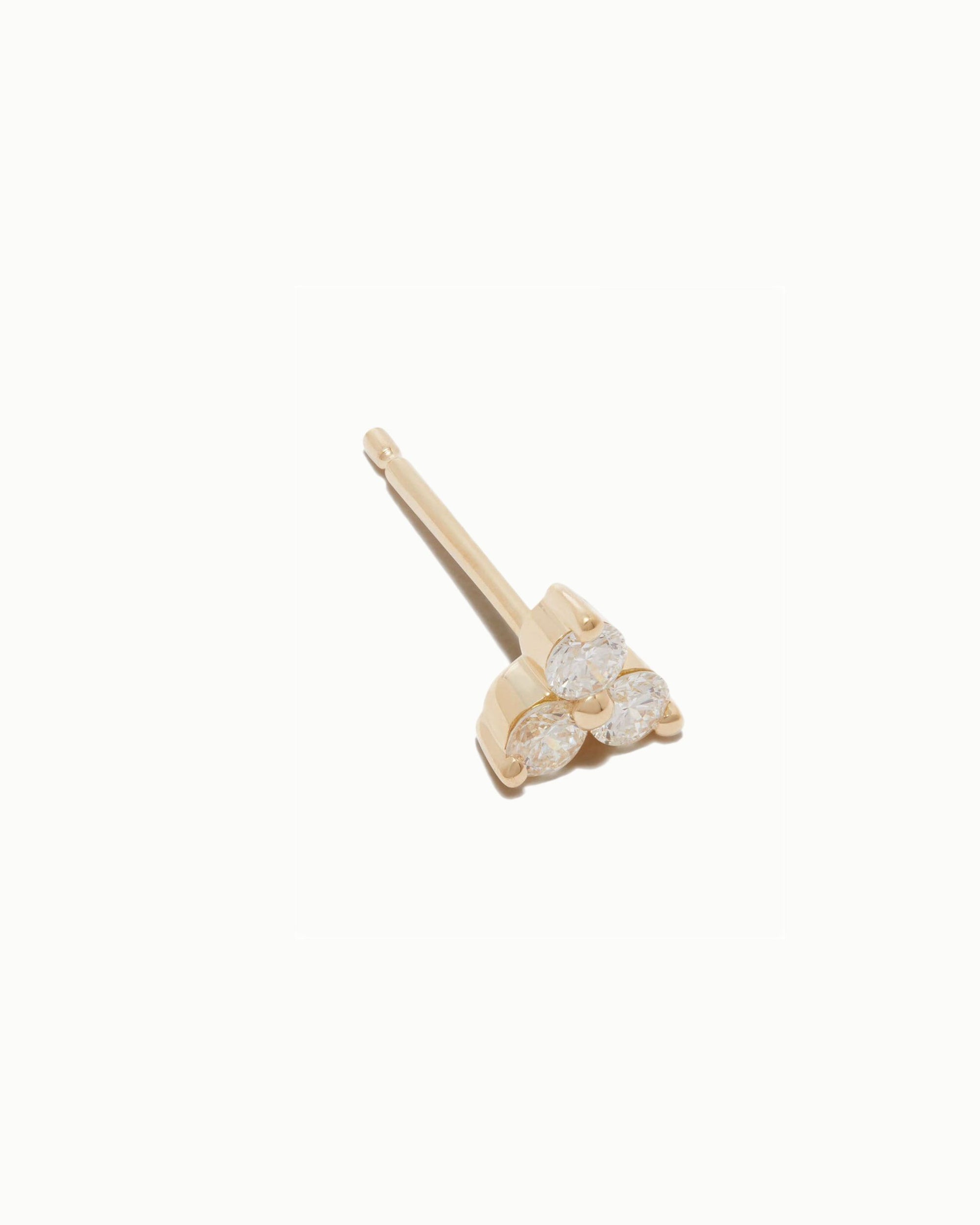 Petite Trois Diamond Stud Earrings 14k
