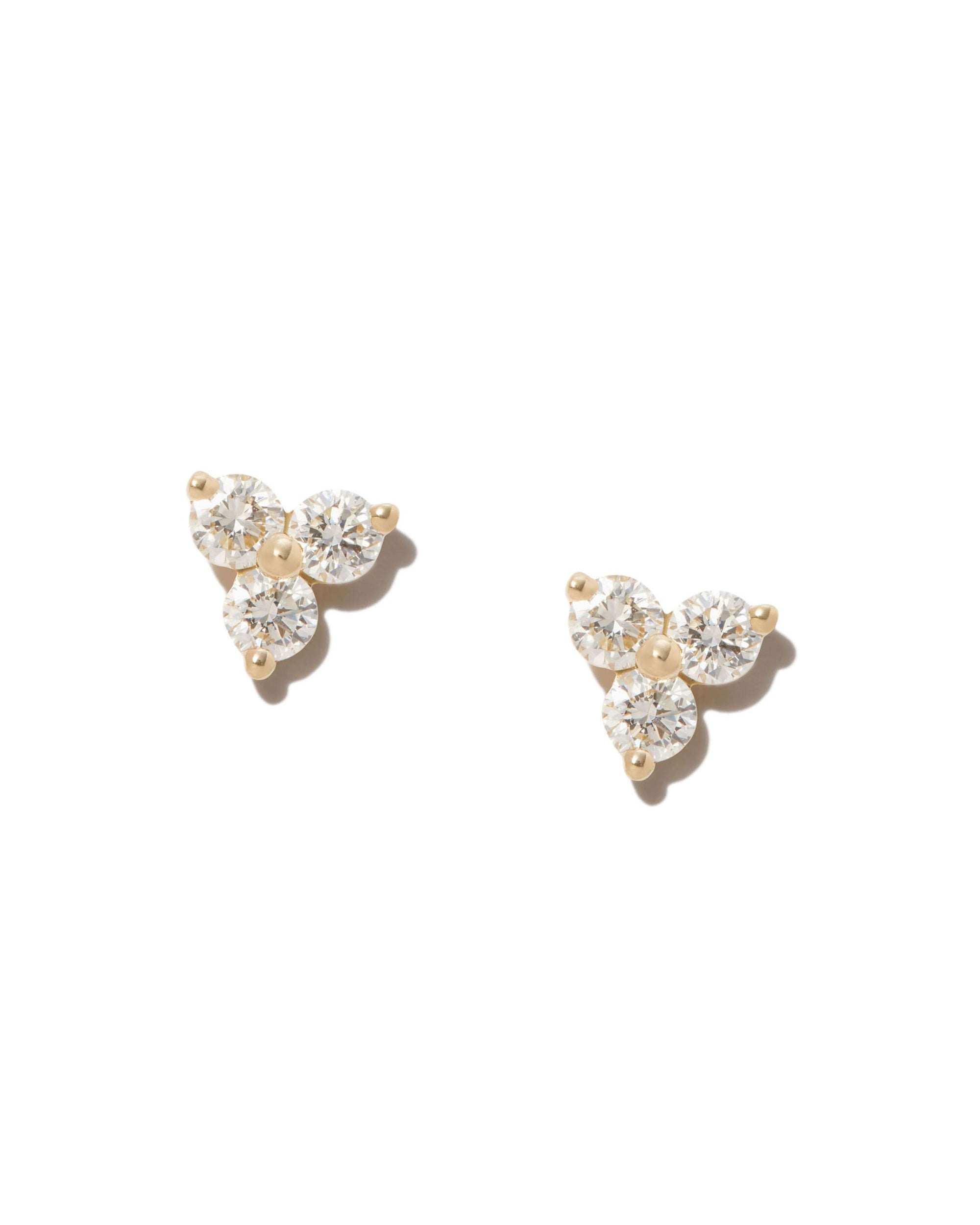 Petite Trois Diamond Stud Earrings 14k