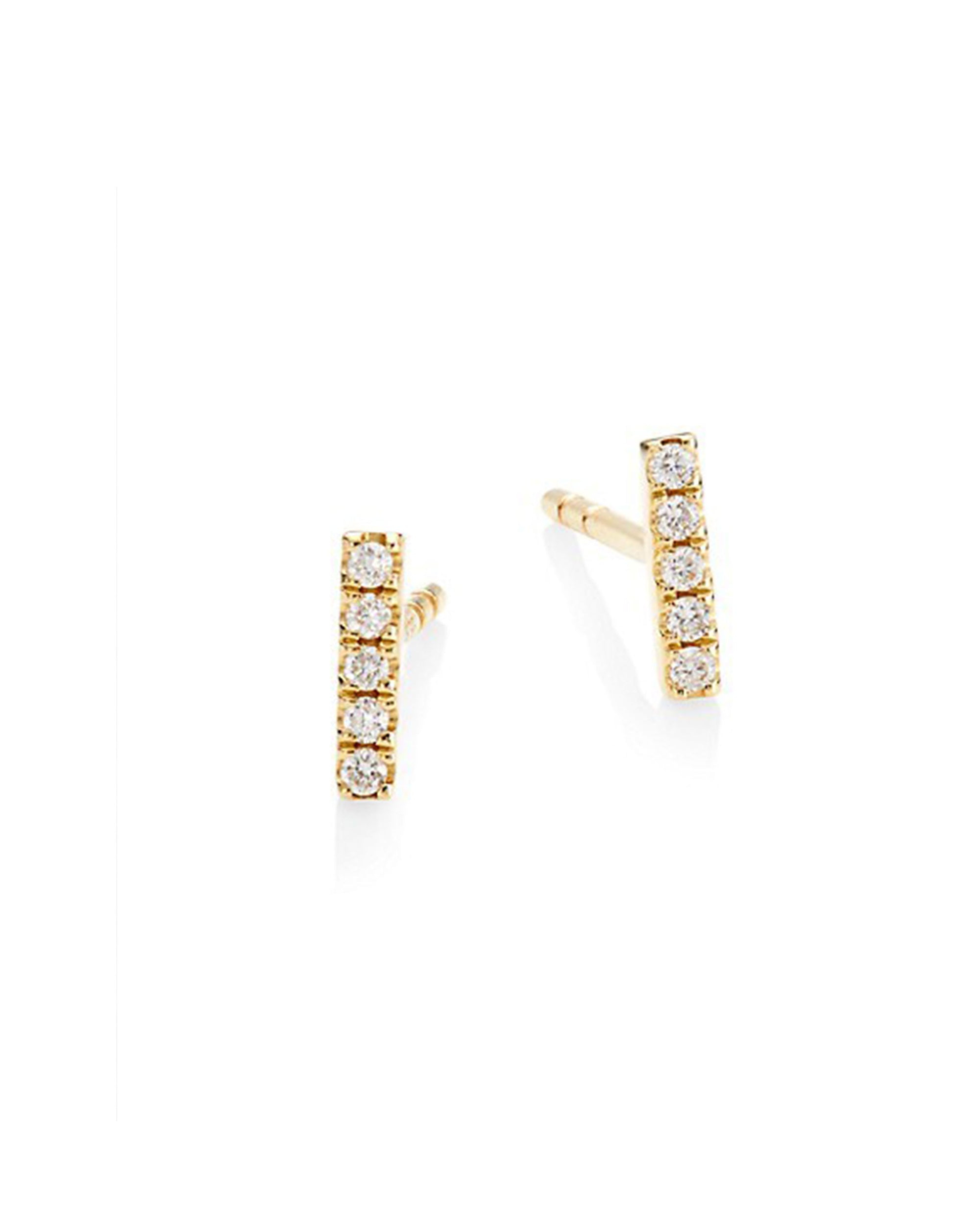 Classic Bar Diamond Studs 14k