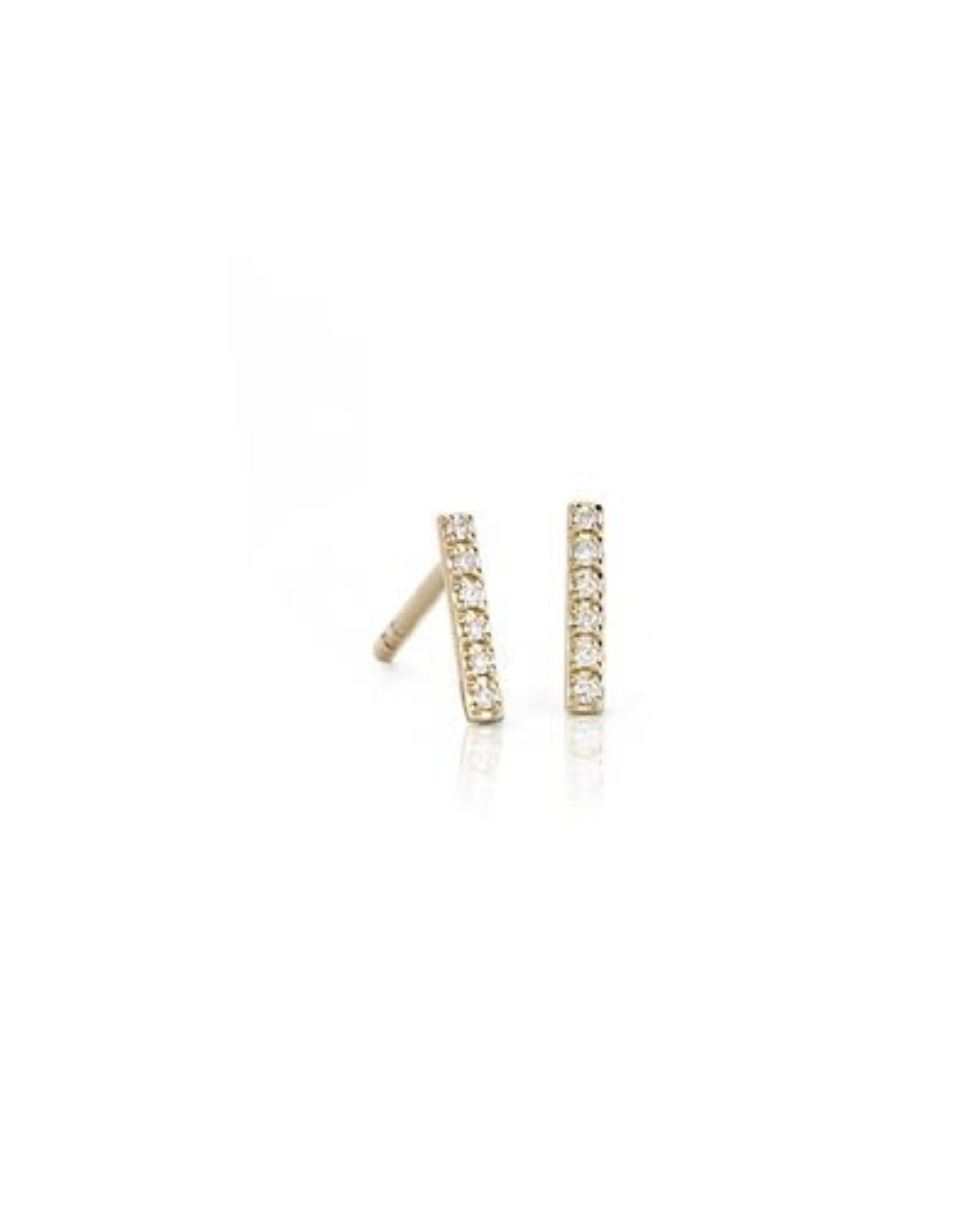 Classic Bar Diamond Studs 14k