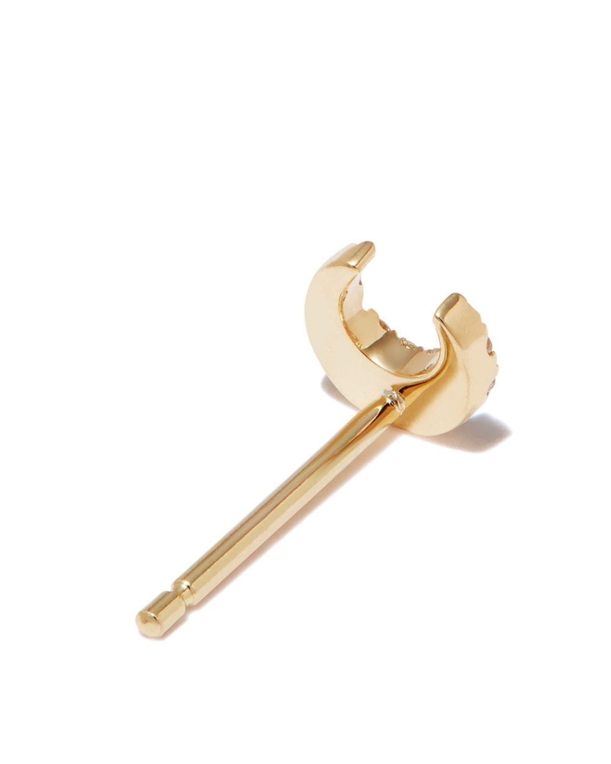 Half Moon Diamond Stud Earrings 14k