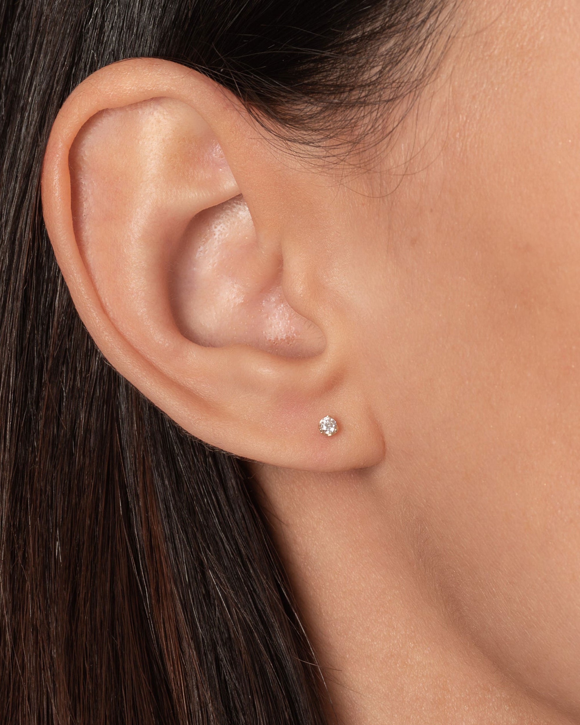 Louvre I Petite Diamond Stud Earrings 14k