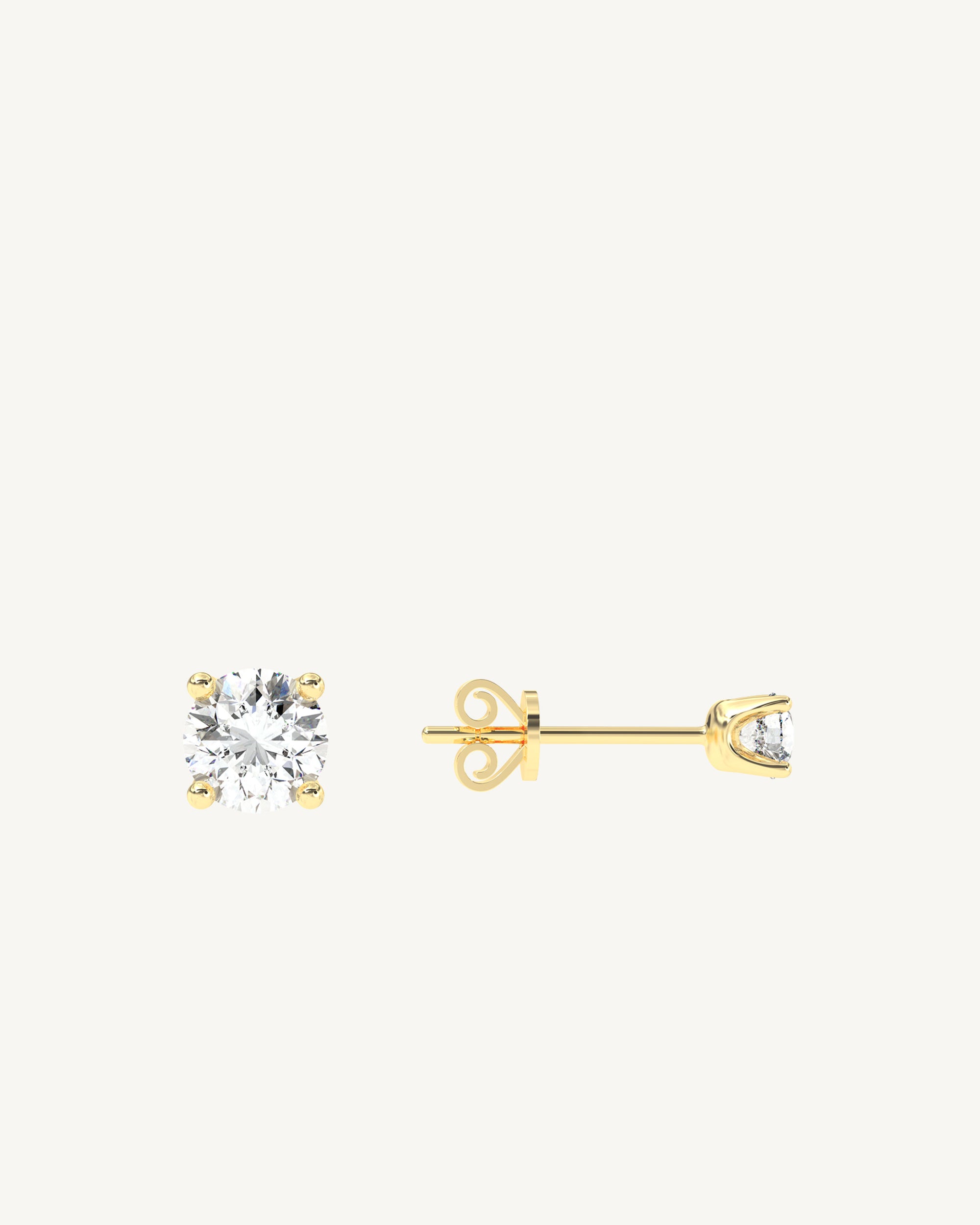 Louvre II Mini Diamond Stud Earrings 14k