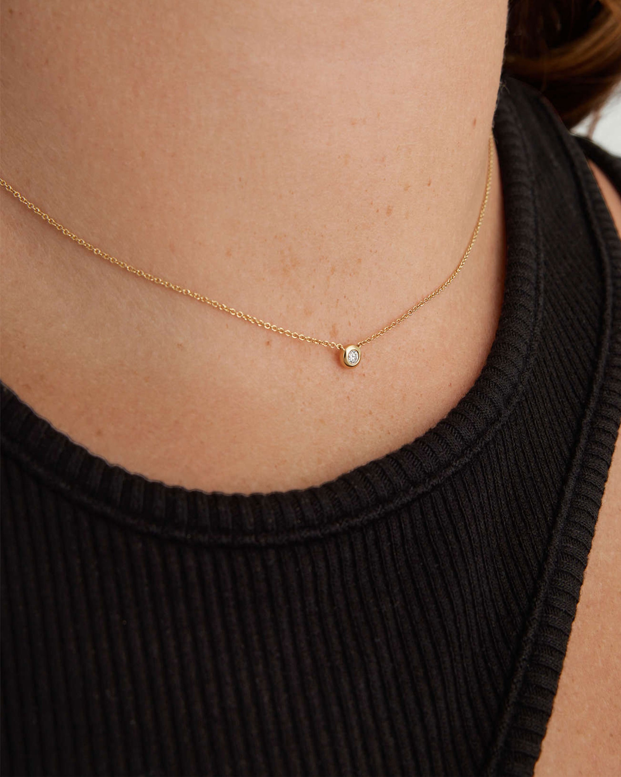 Soleil No. 1 Diamond Petite Pendant Necklace 14k