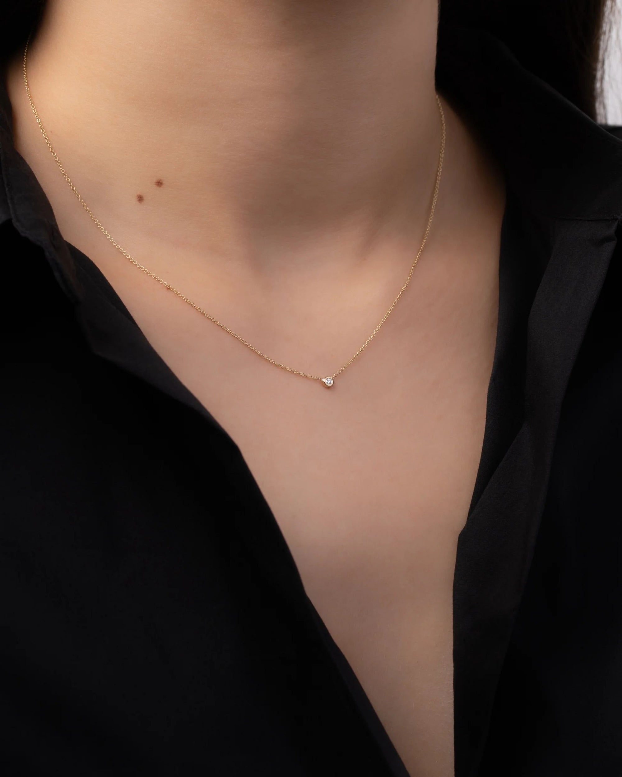 Soleil No. 1 Diamond Petite Pendant Necklace 14k