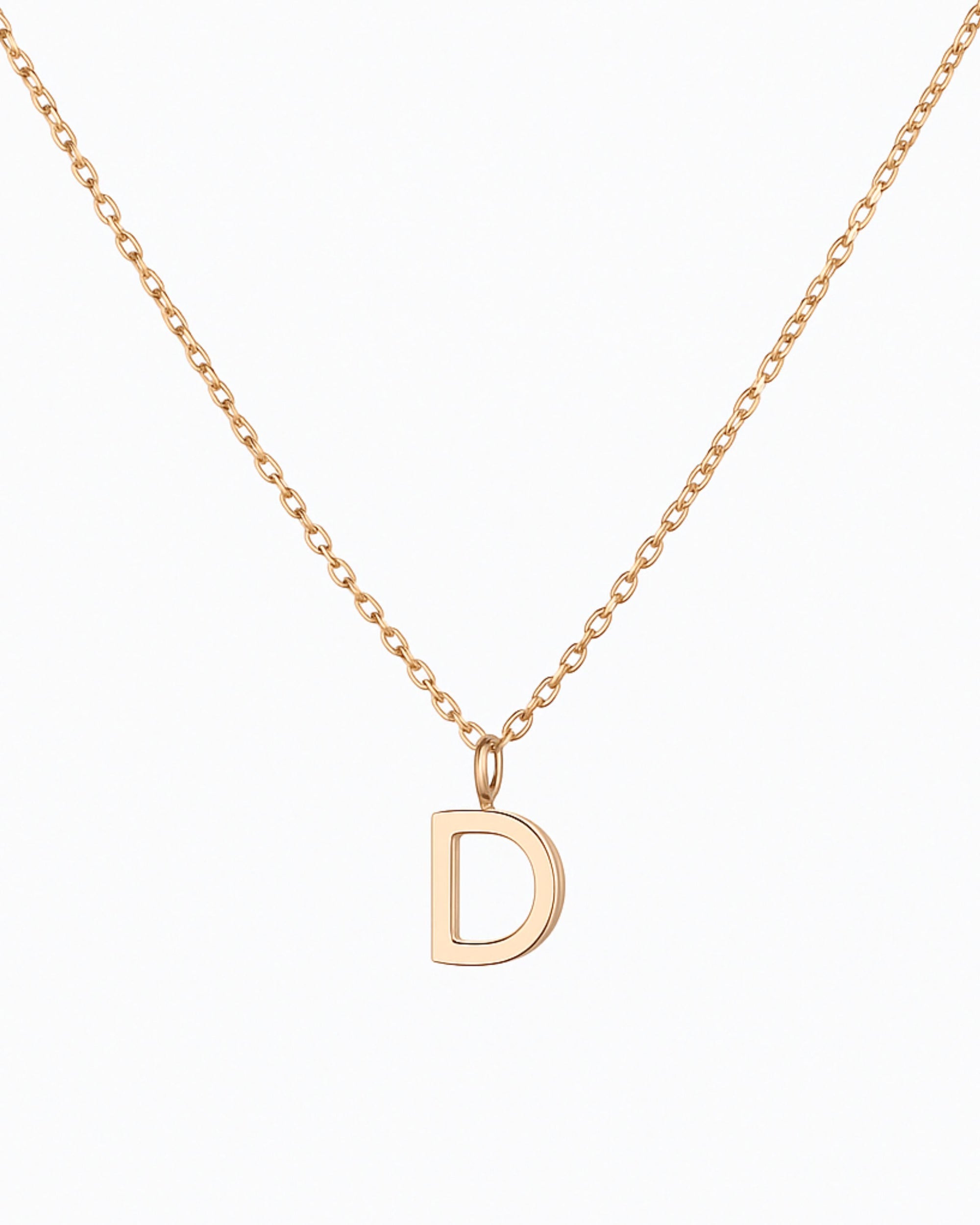 Manhattan Initial Pendant Necklace 14k (D)