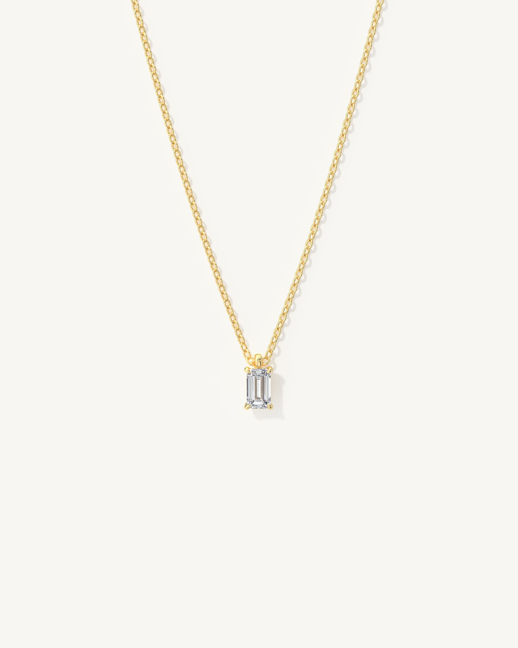 Linea Emerald Diamond Pendant Necklace 14k