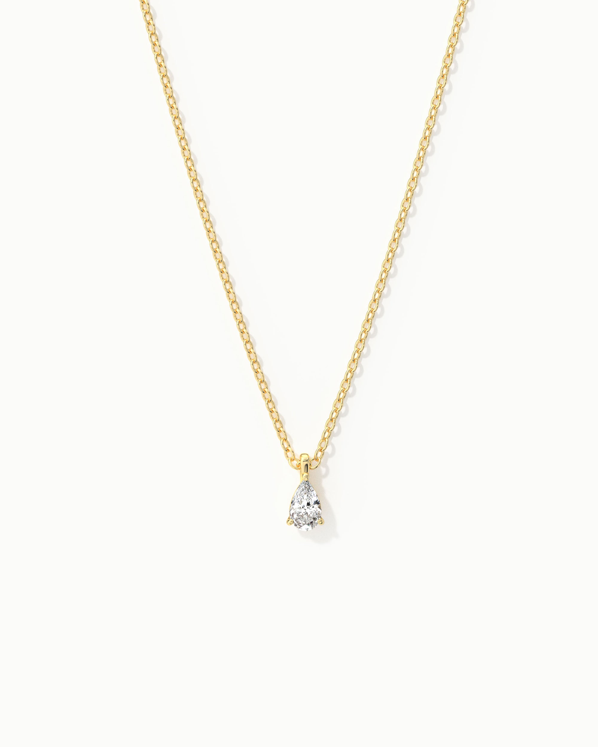 Linea Pear Diamond Pendant Necklace 14k