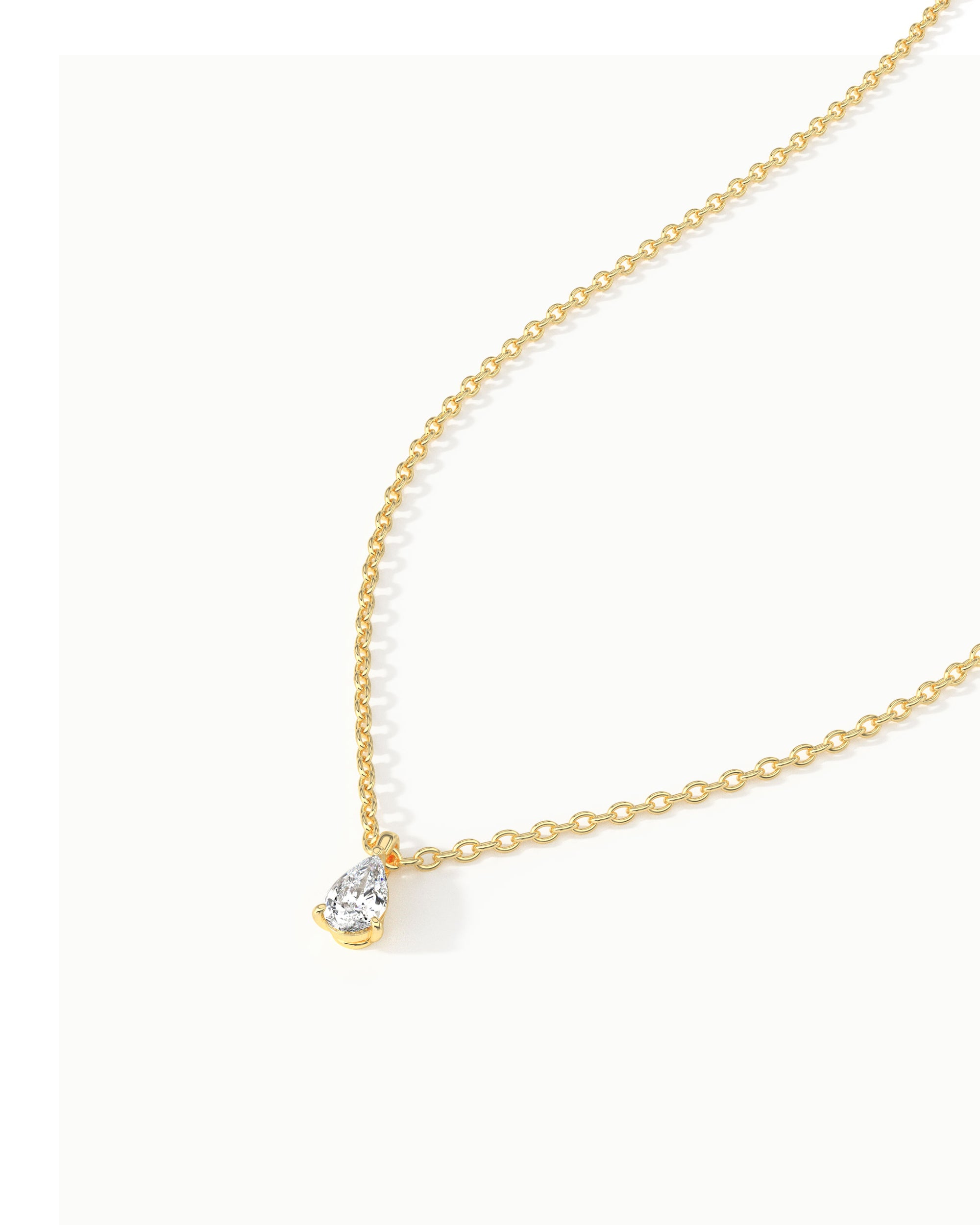 Linea Pear Diamond Pendant Necklace 14k