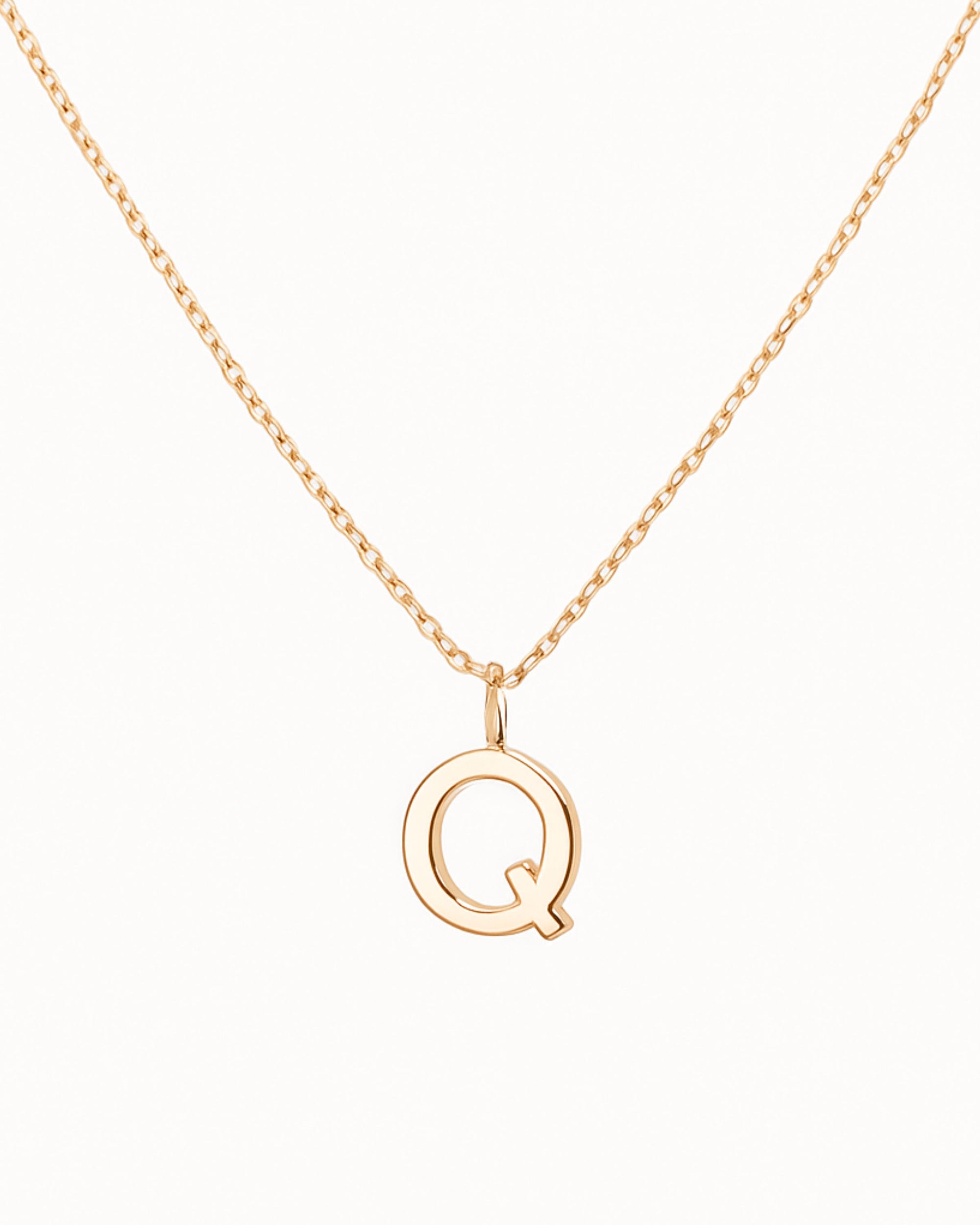 Manhattan Initial Pendant Necklace 14k (Q)