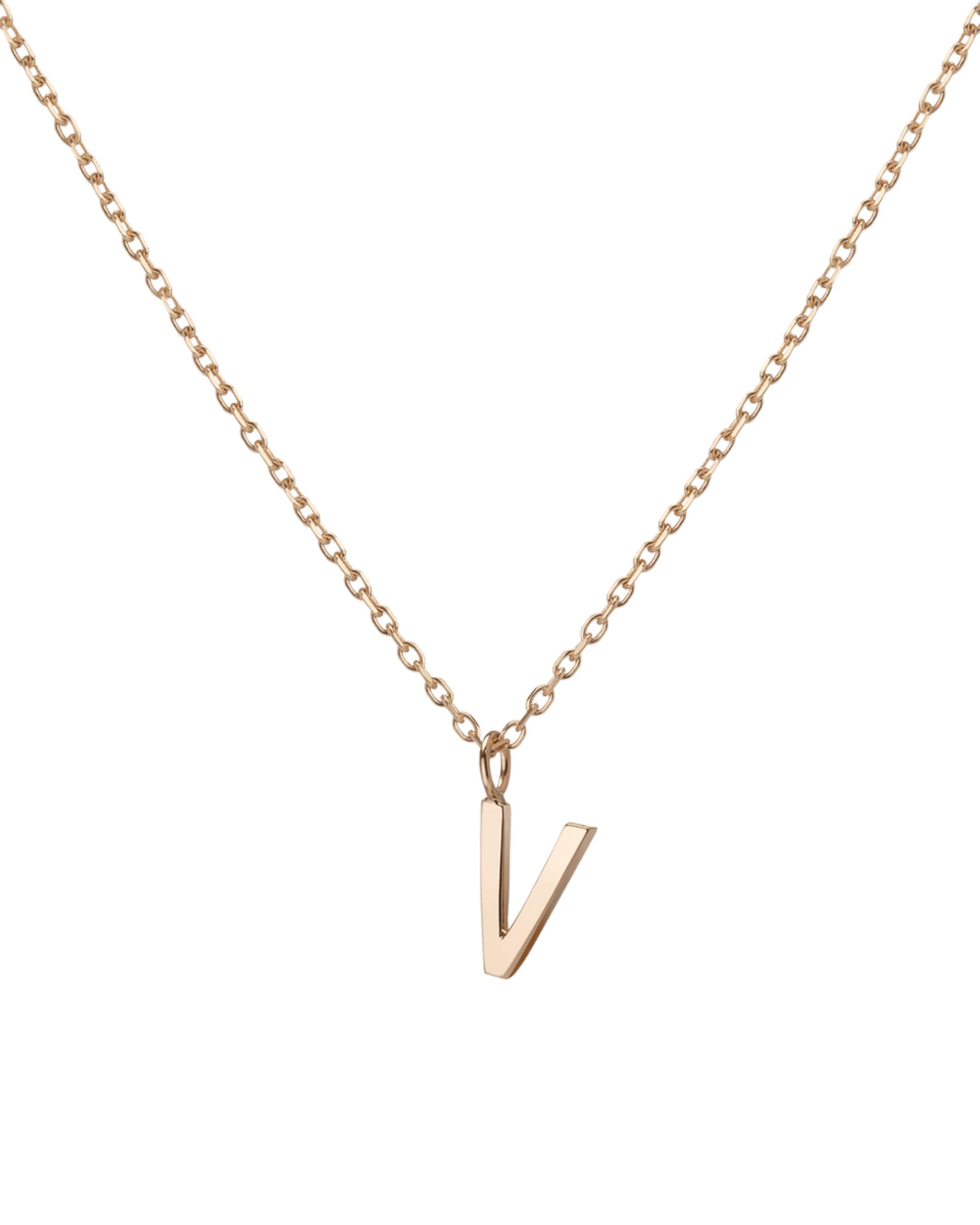 Manhattan Initial Pendant Necklace 14k (V)