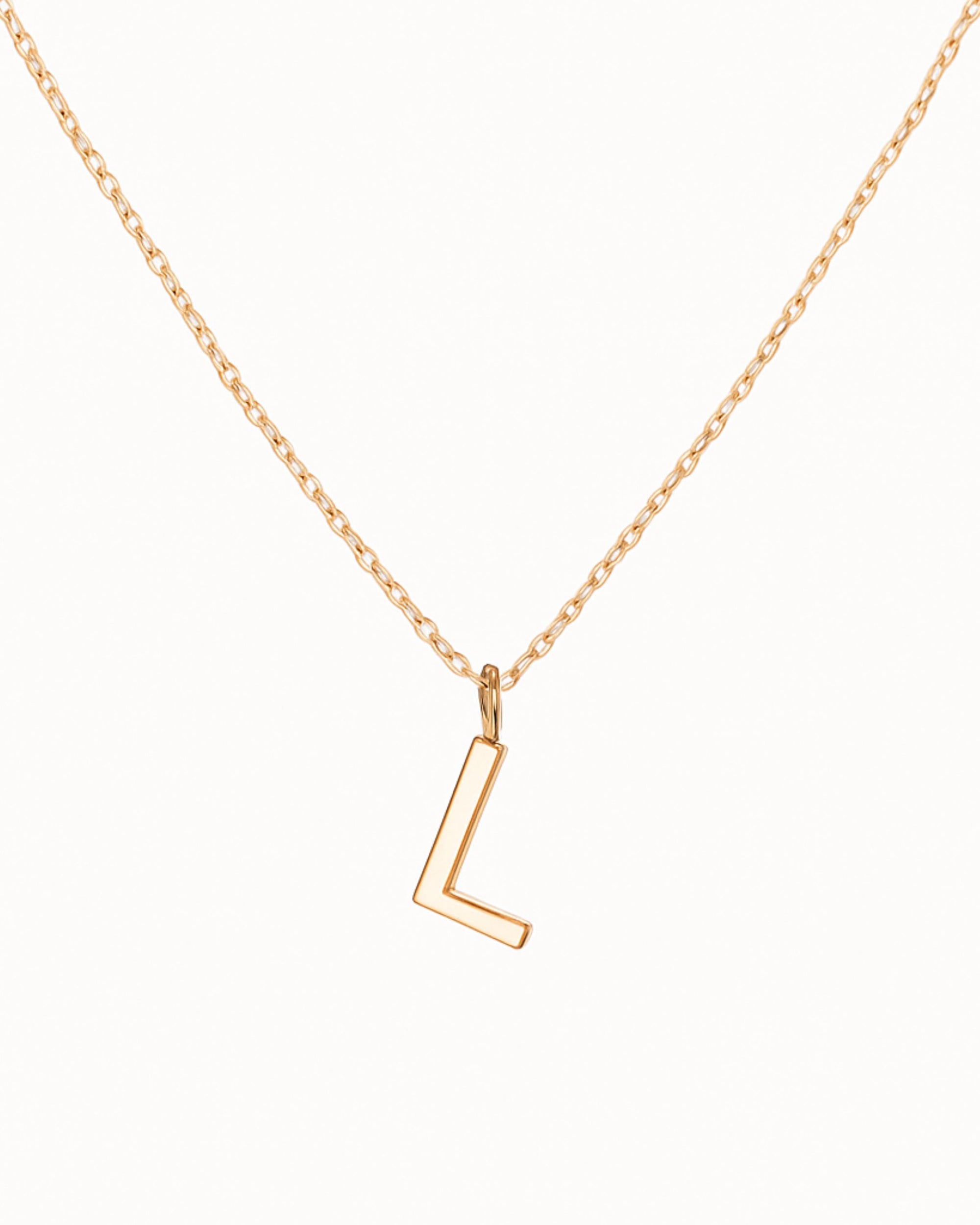 Manhattan Initial Pendant Necklace 14k (L)