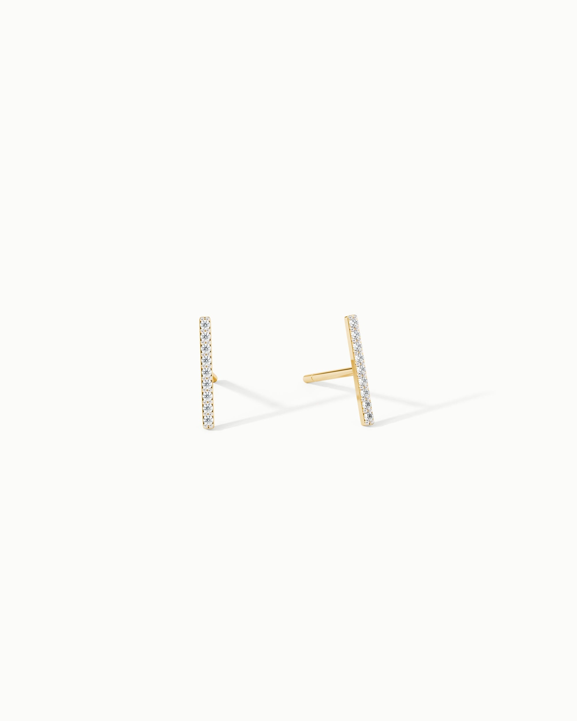 Equality Pavé Bar Diamond Stud Earrings 14k