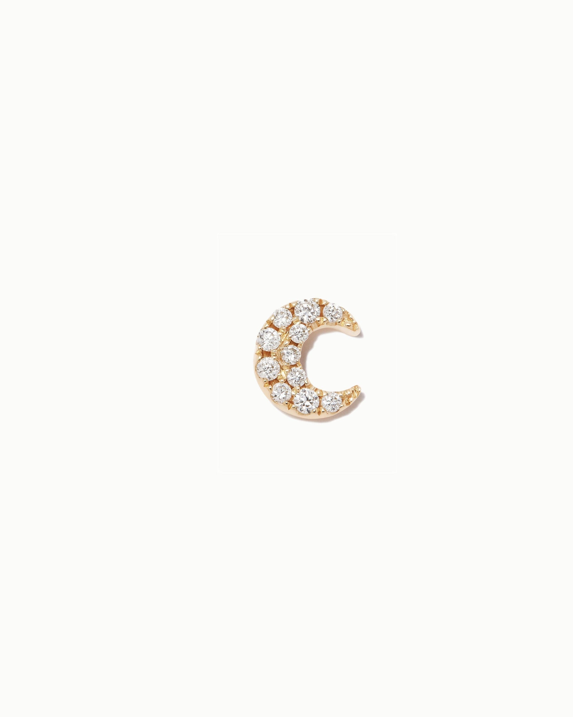Half Moon Diamond Stud Earrings 14k