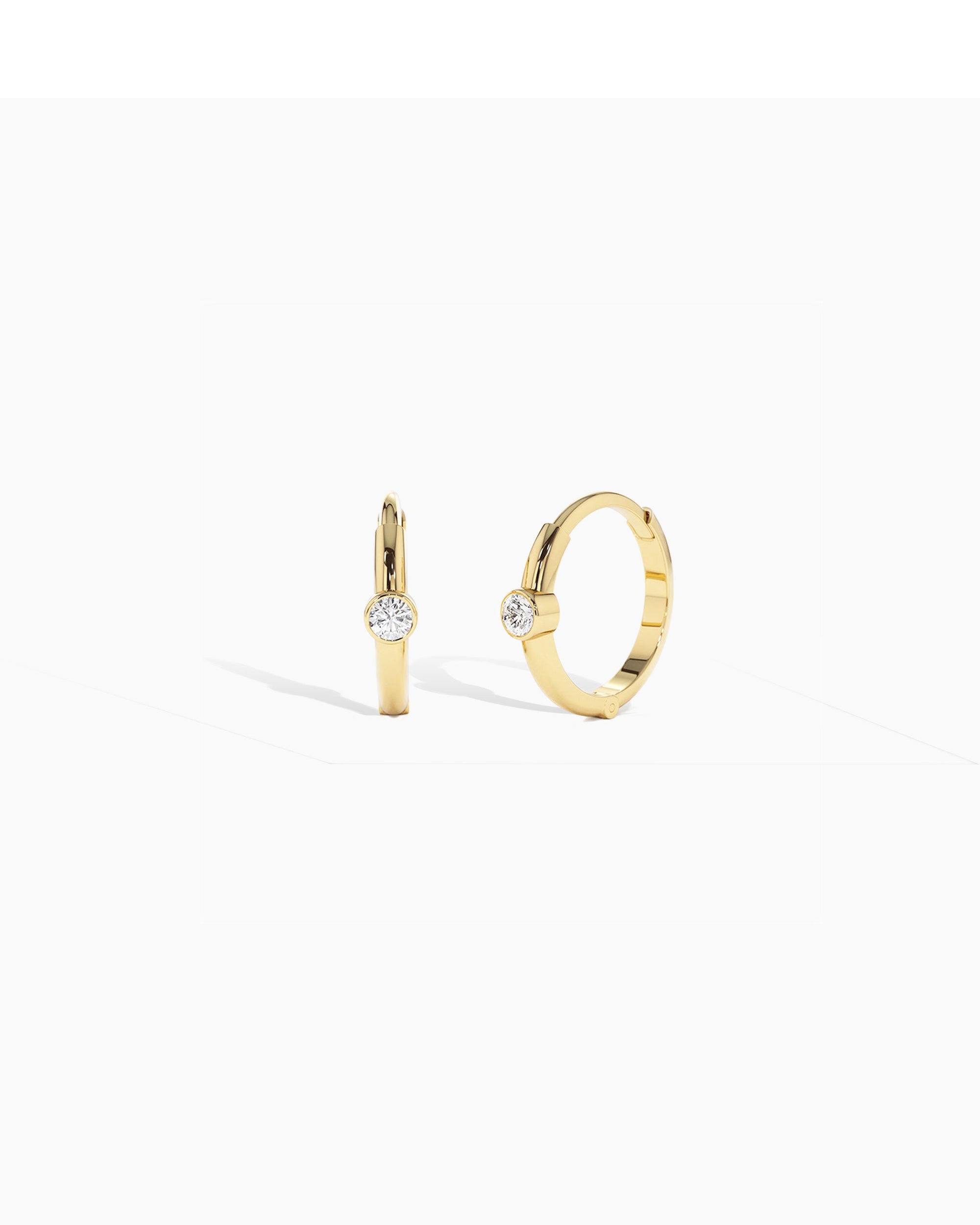 Arc Diamond Mini Hoop Earrings