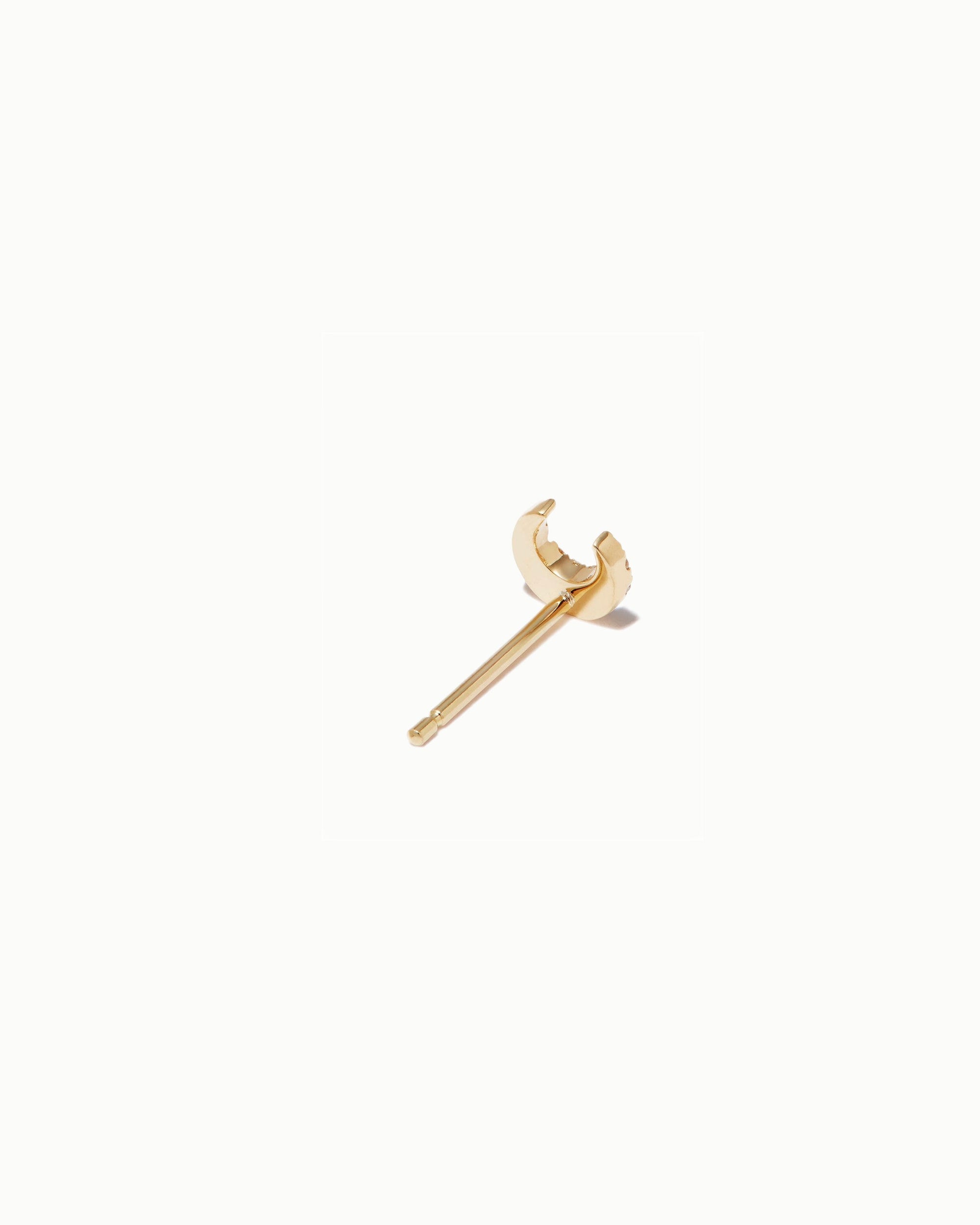 Half Moon Diamond Stud Earrings 14k