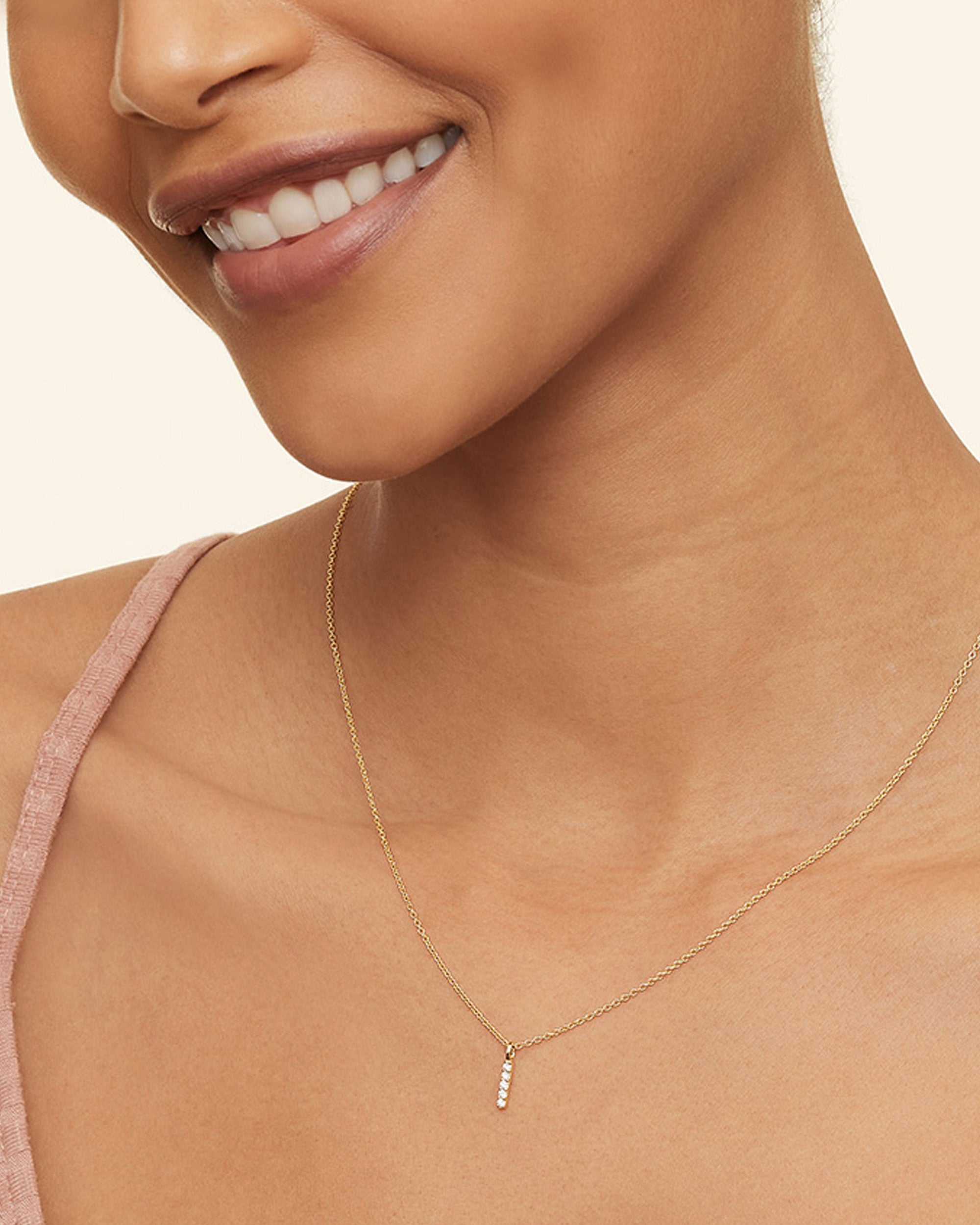 Maui Honeymoon Bar Diamond Pendant Necklace