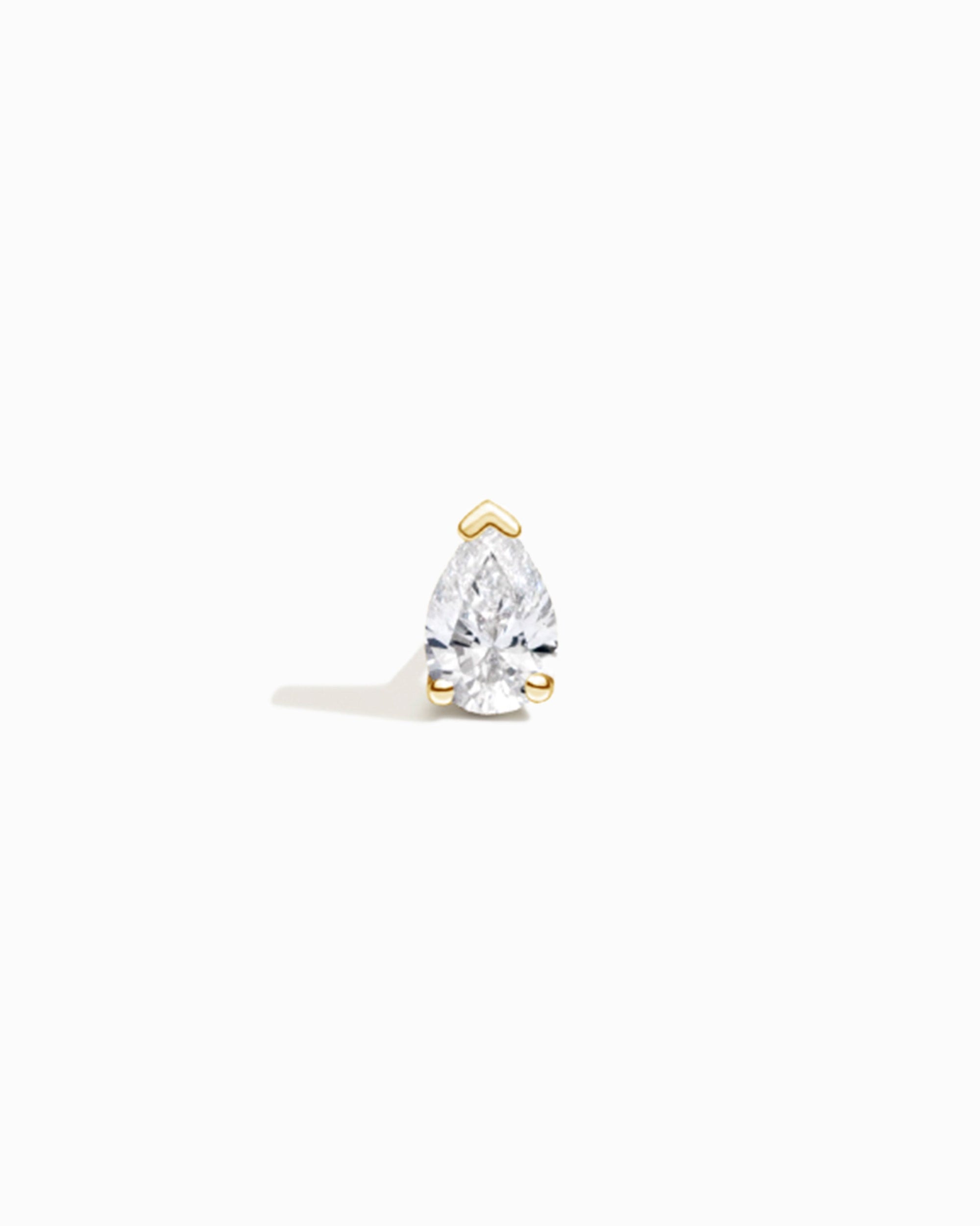 Linea Pear Diamond Stud Earrings 14k