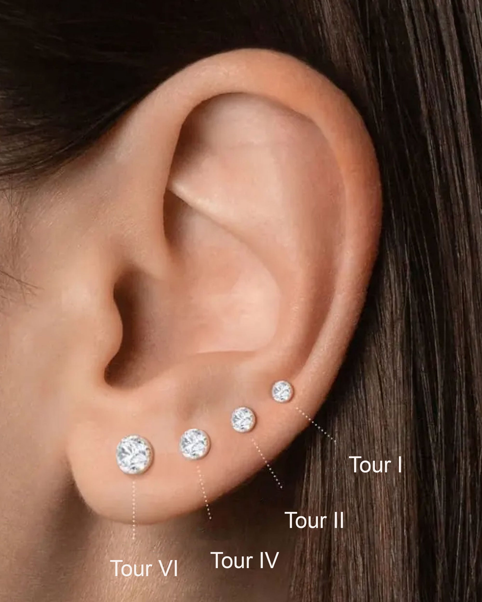 Tour II Mini Diamond Stud Earrings