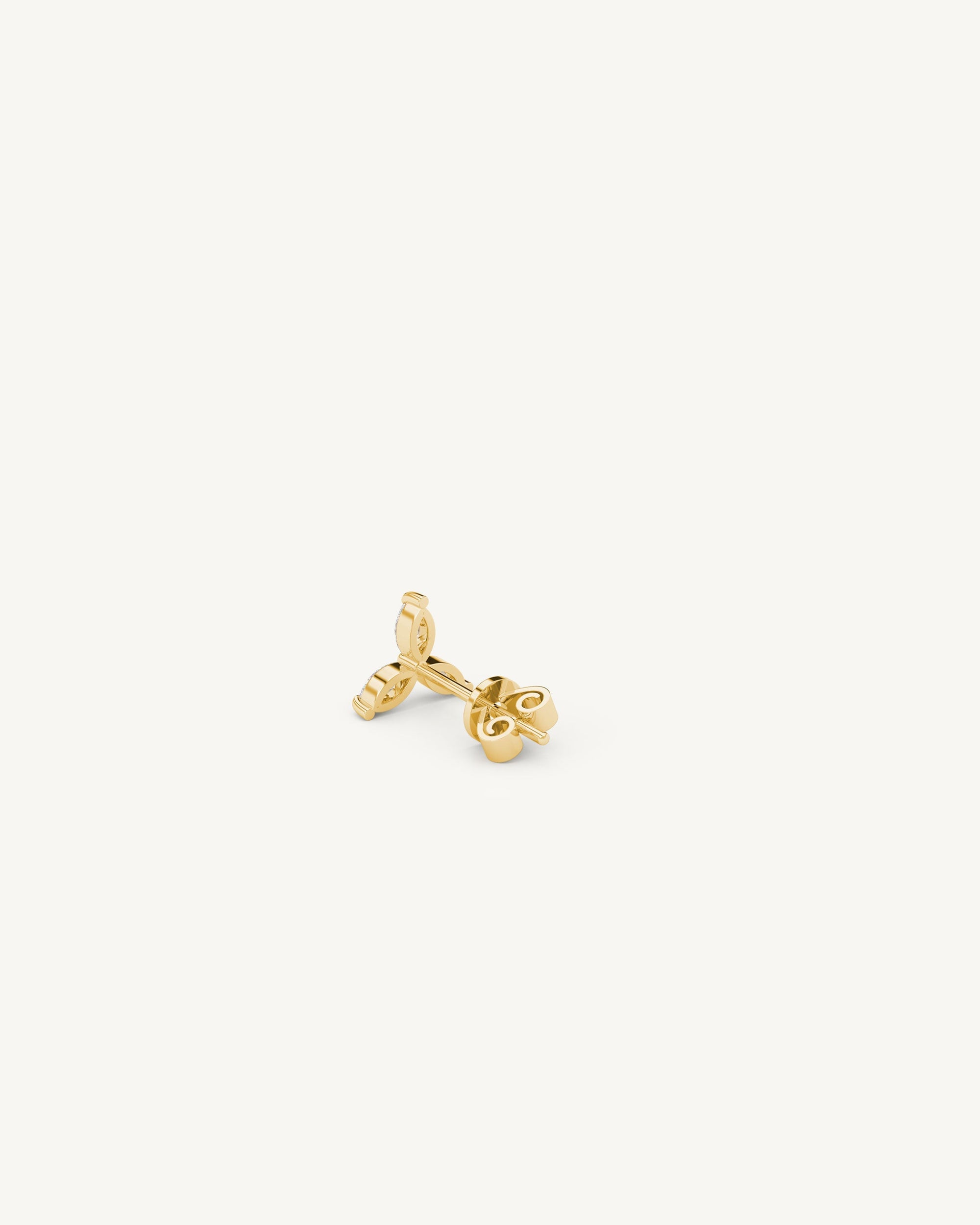 Tri Marquise Diamond Stud Earrings 14k