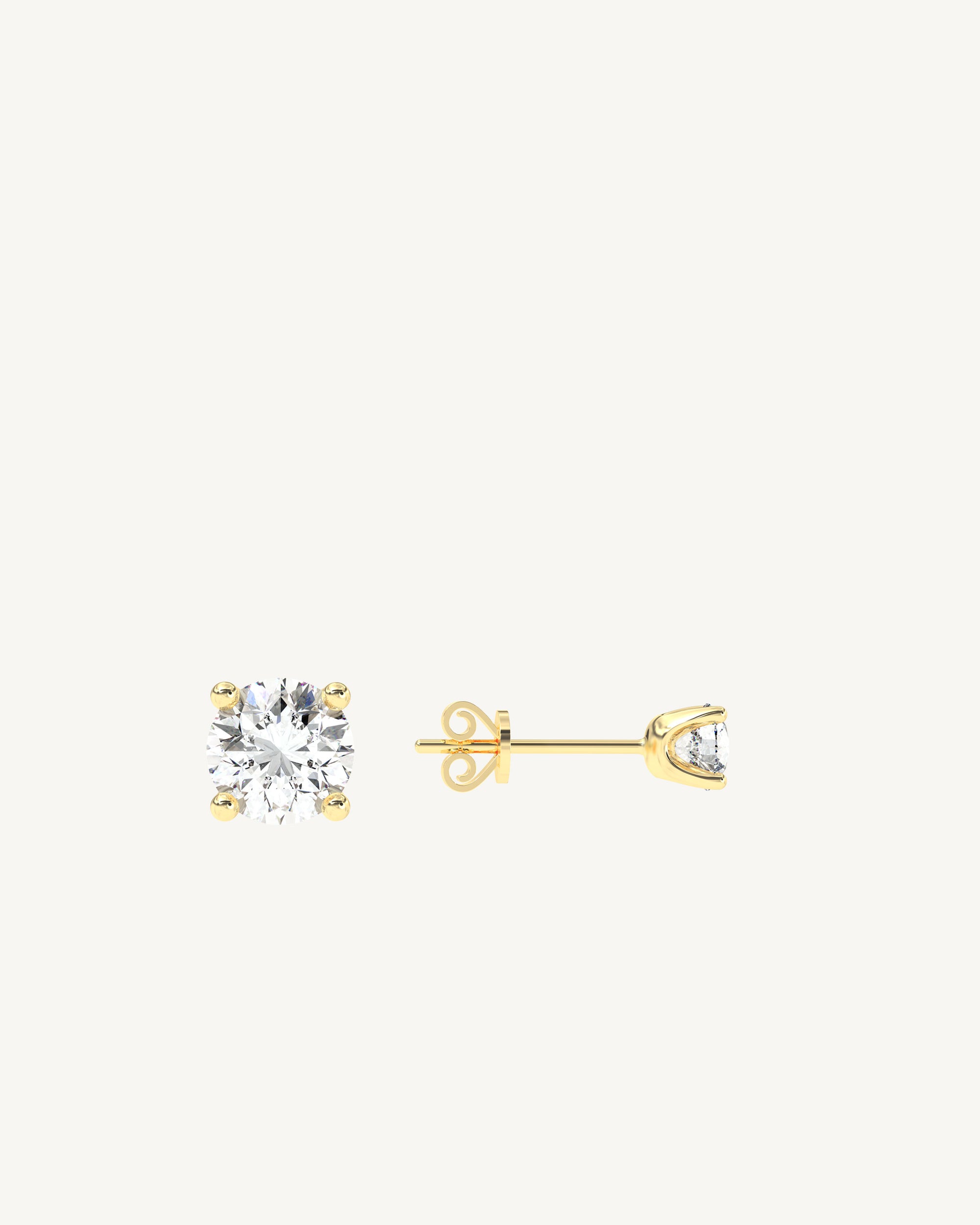 Louvre IV Midi Diamond Stud Earrings 14k