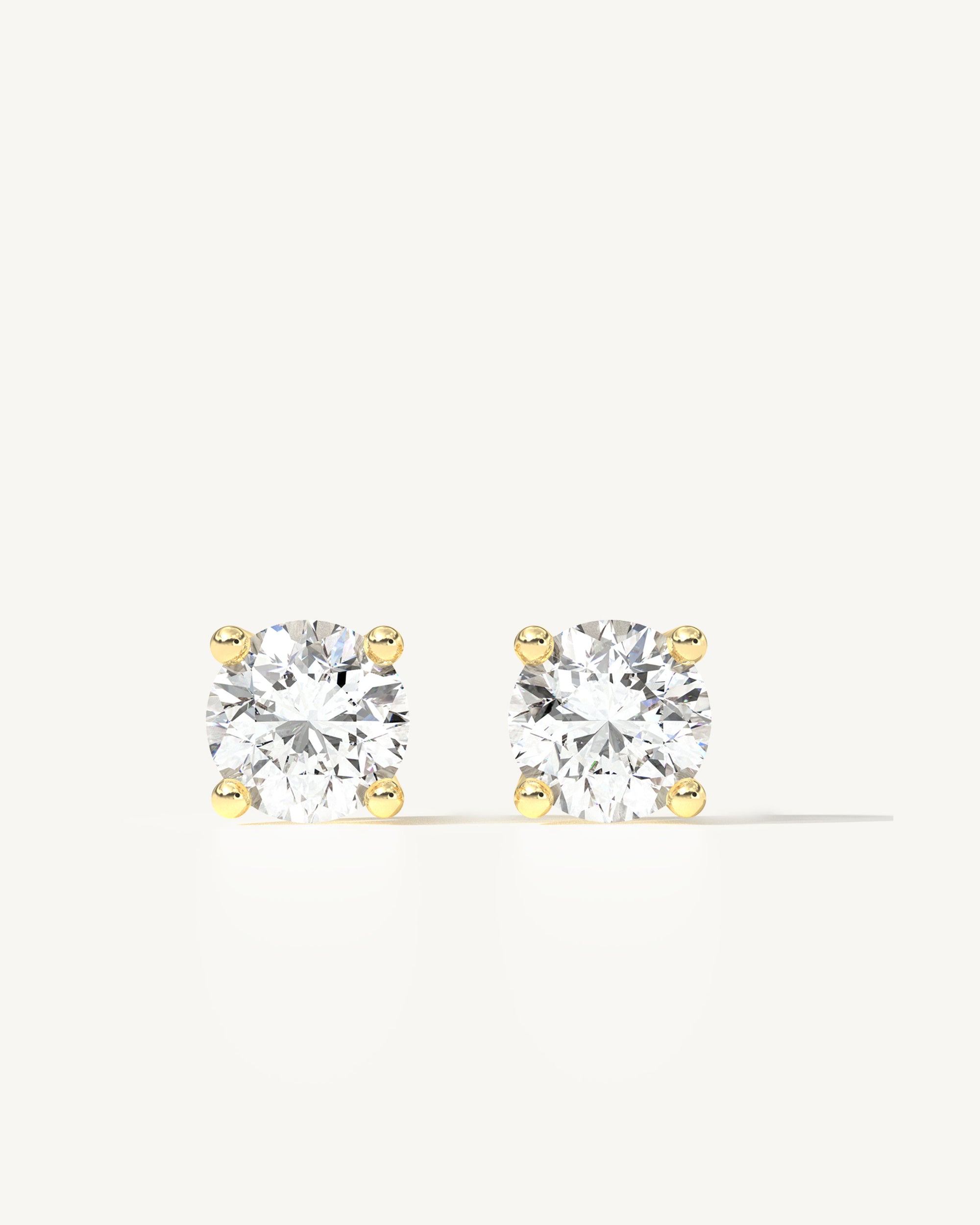 Louvre IV Midi Diamond Stud Earrings 14k