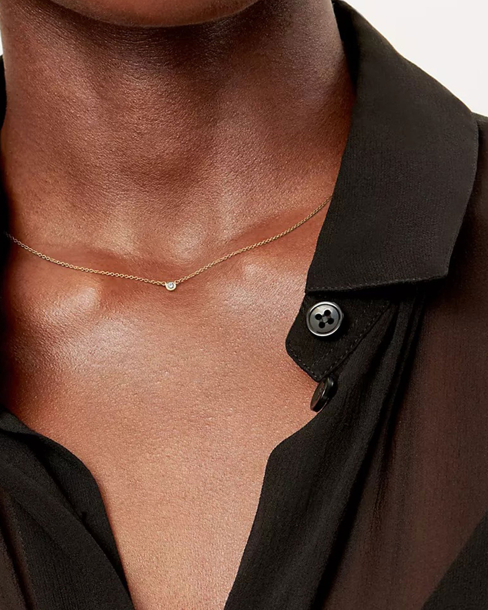 Soleil No. 2 Diamond Mini Pendant Necklace 14k