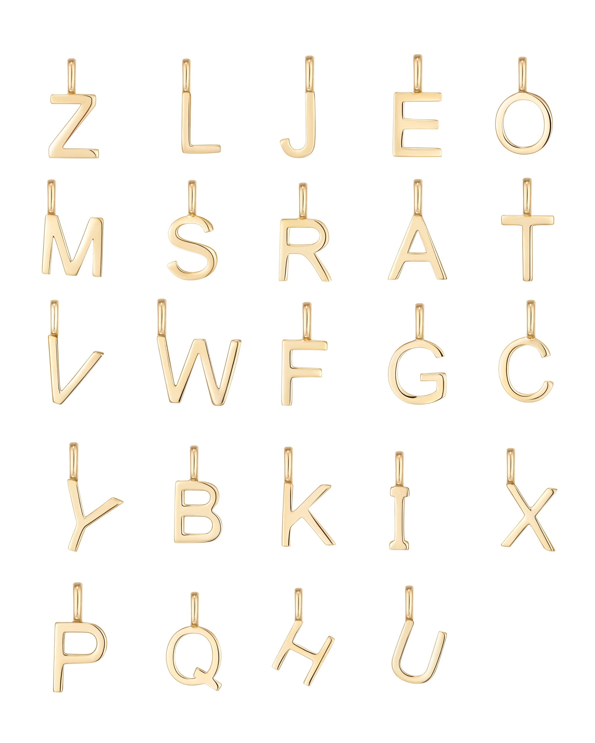 Manhattan Initial Pendant Necklace 14k (V)