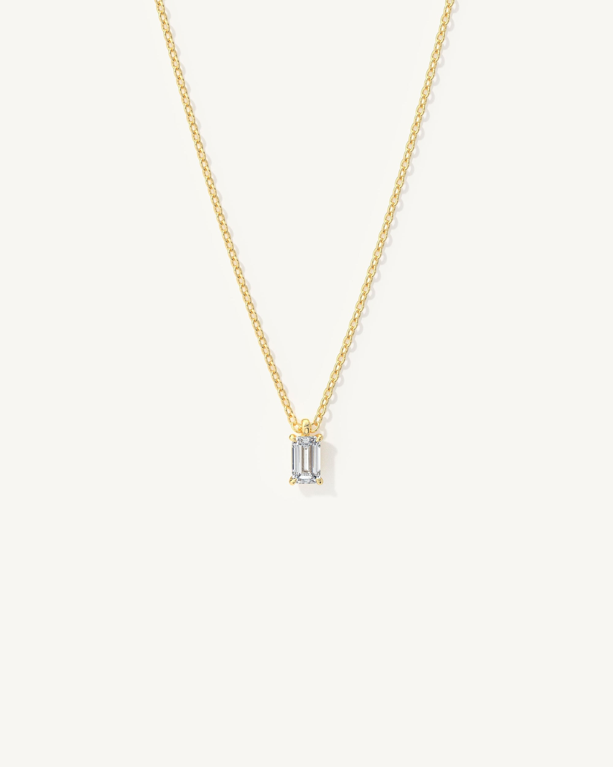 Linea Emerald Diamond Pendant Necklace