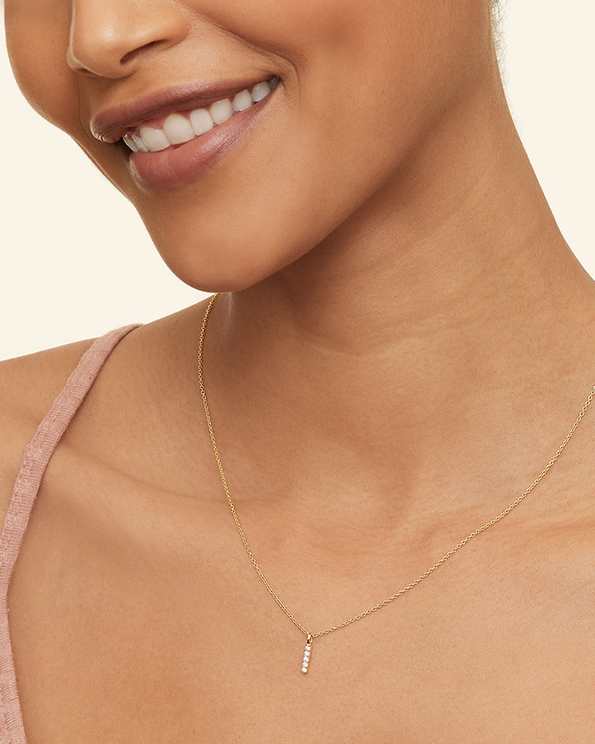 Maui Honeymoon Bar Diamond Pendant Necklace 14k