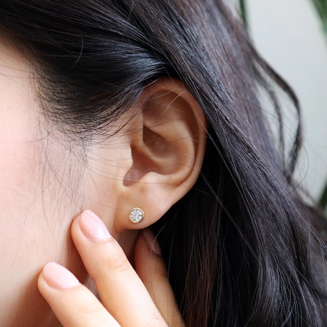 Soleil No. 3 Diamond Midi Stud Earrings